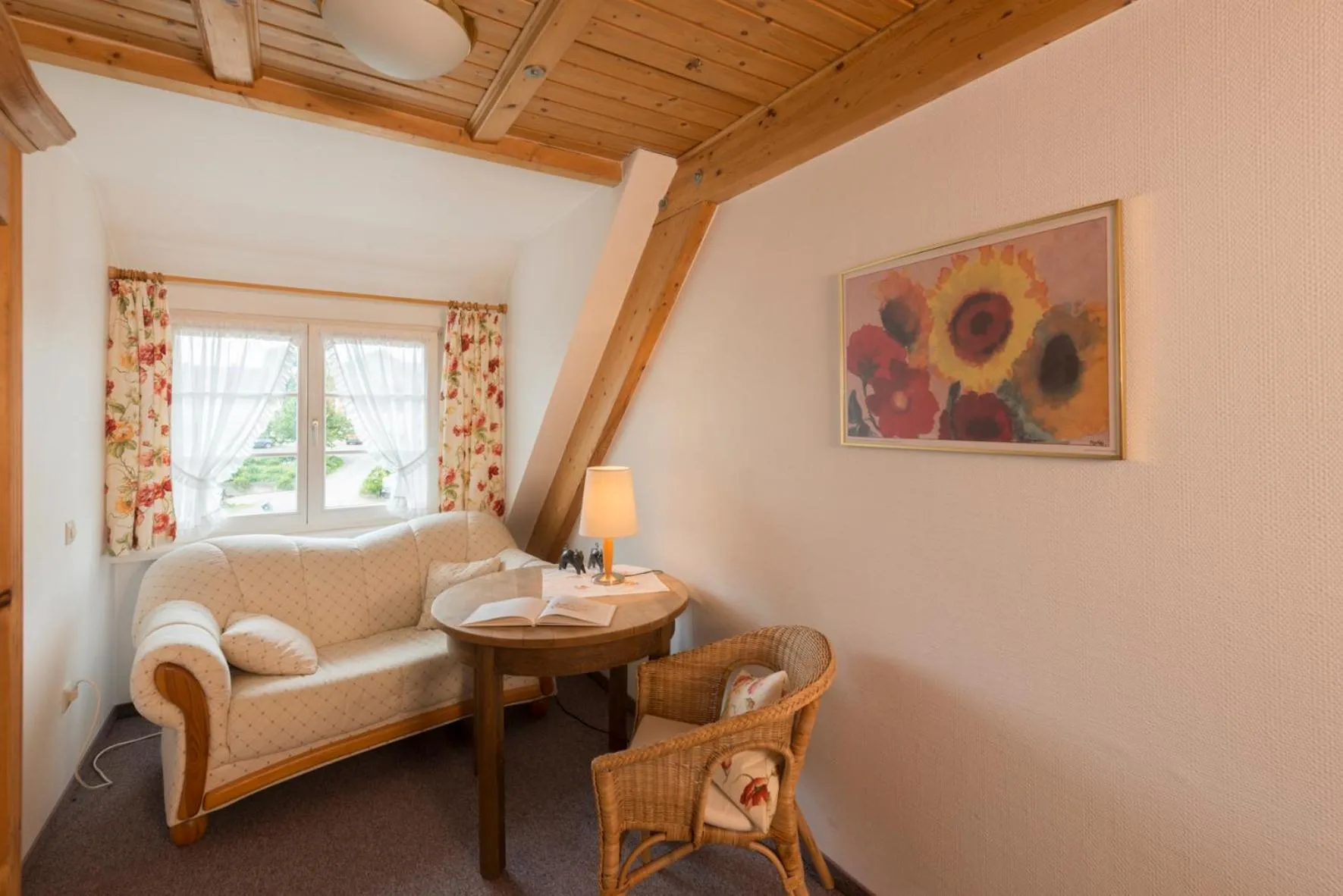 Seating area, Bed in Landgasthof Keller