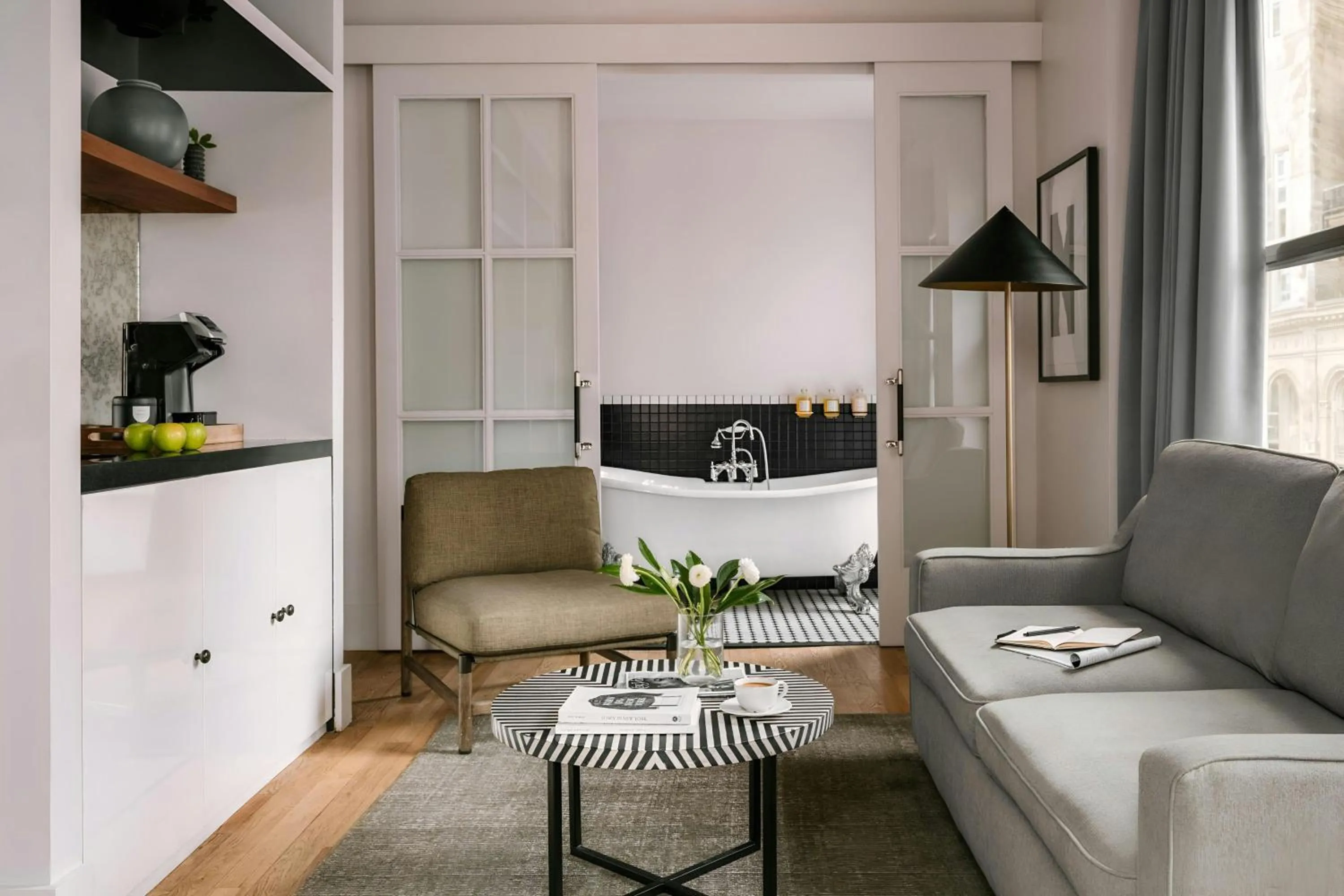 Living room in Duane Street Hotel Tribeca, Sonder by Marriott Bonvoy