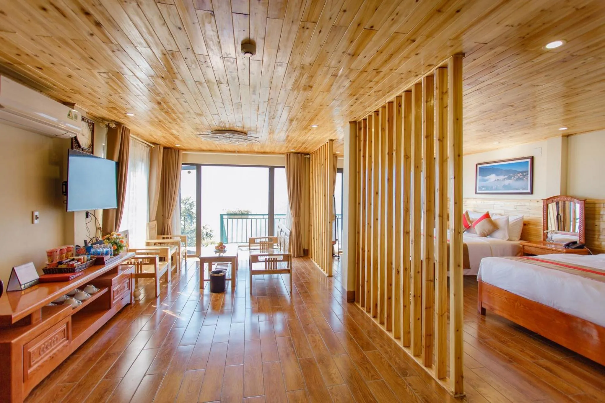 Living room, Bed in SaPa Retreat Condotel