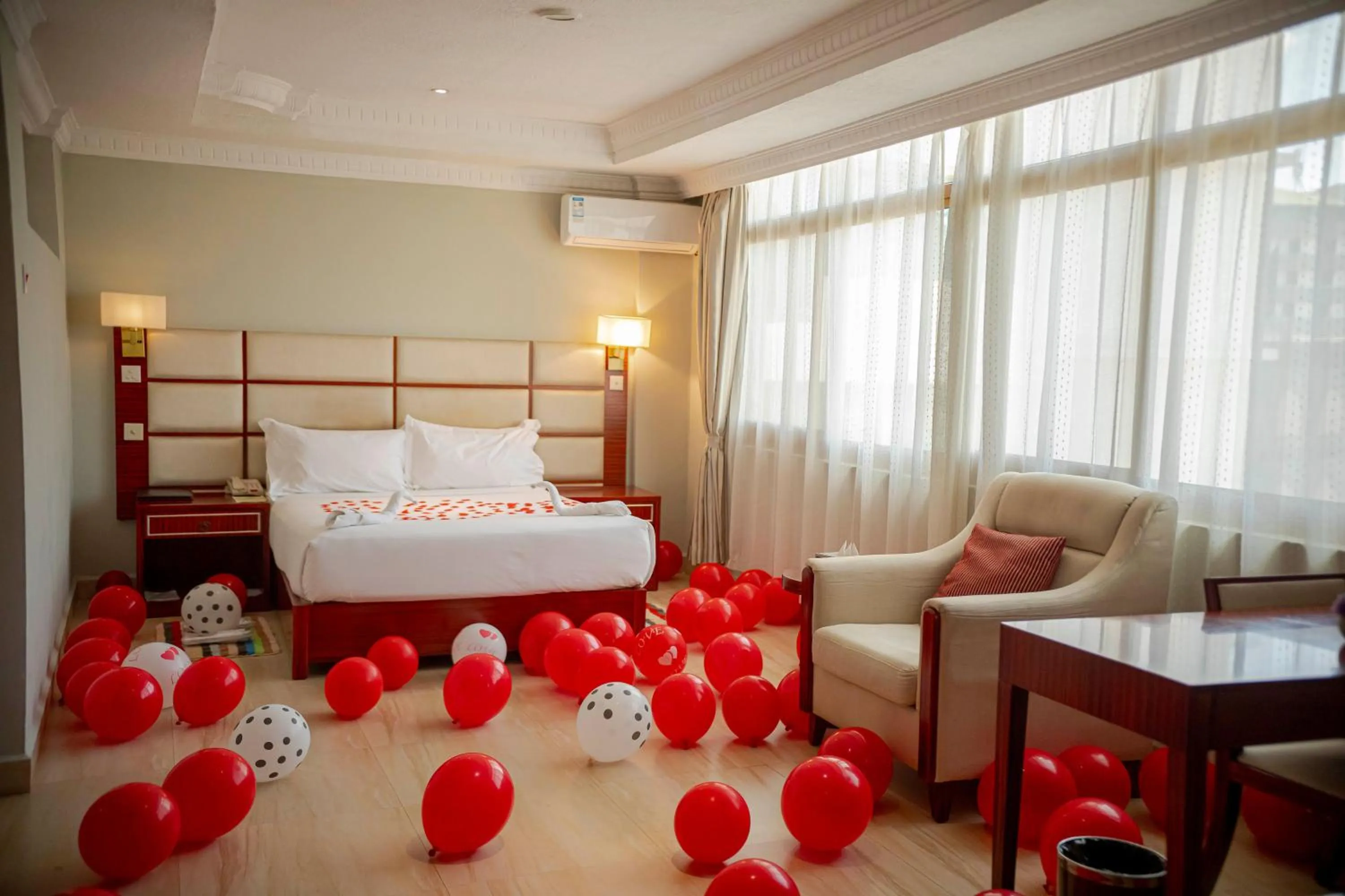 Photo of the whole room, Bed in Tiffany Diamond Hotels Ltd - Indira Gandhi street