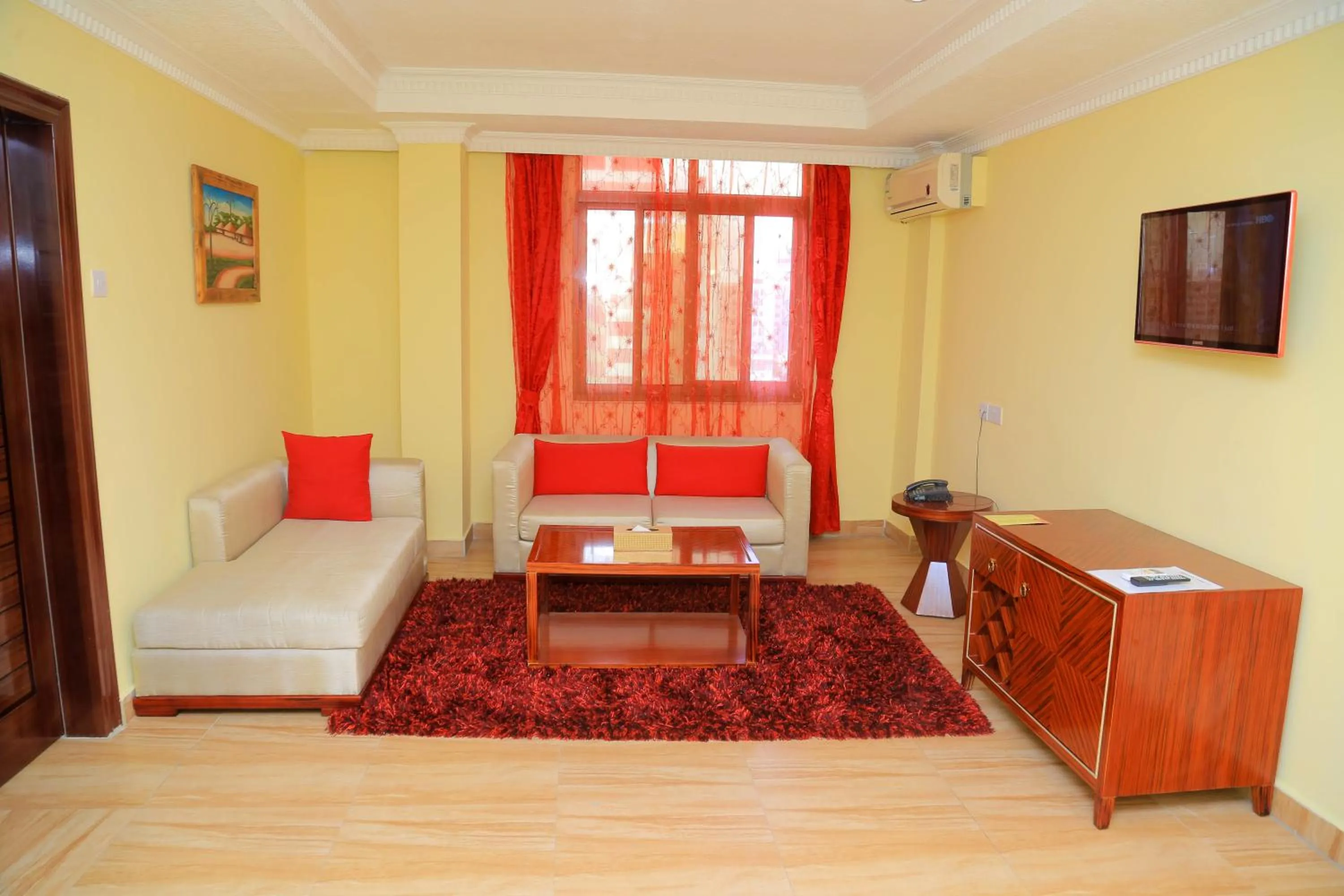 Living room, Bed in Tiffany Diamond Hotels Ltd - Indira Gandhi street