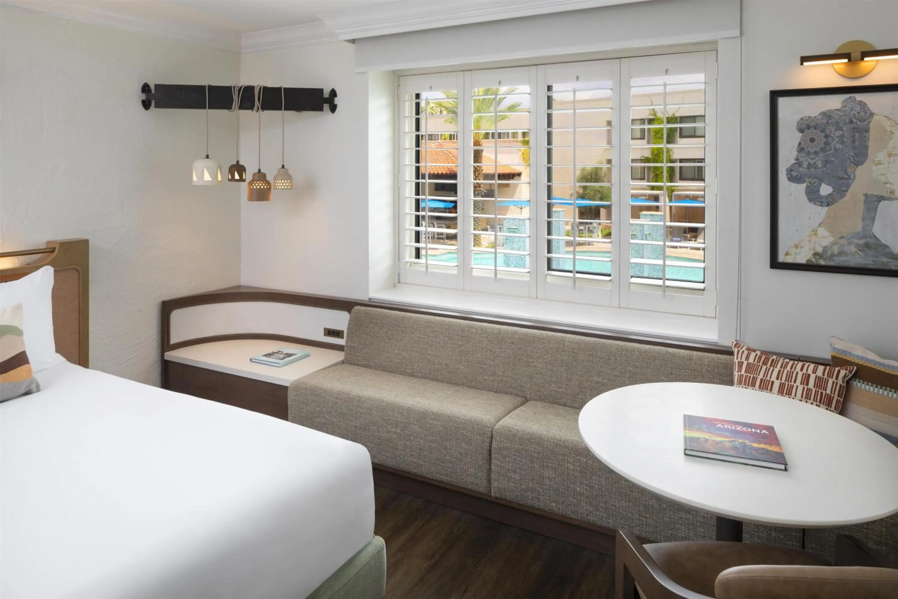 Living room, Bed in The Scottsdale Resort & Spa, Curio Collection by Hilton