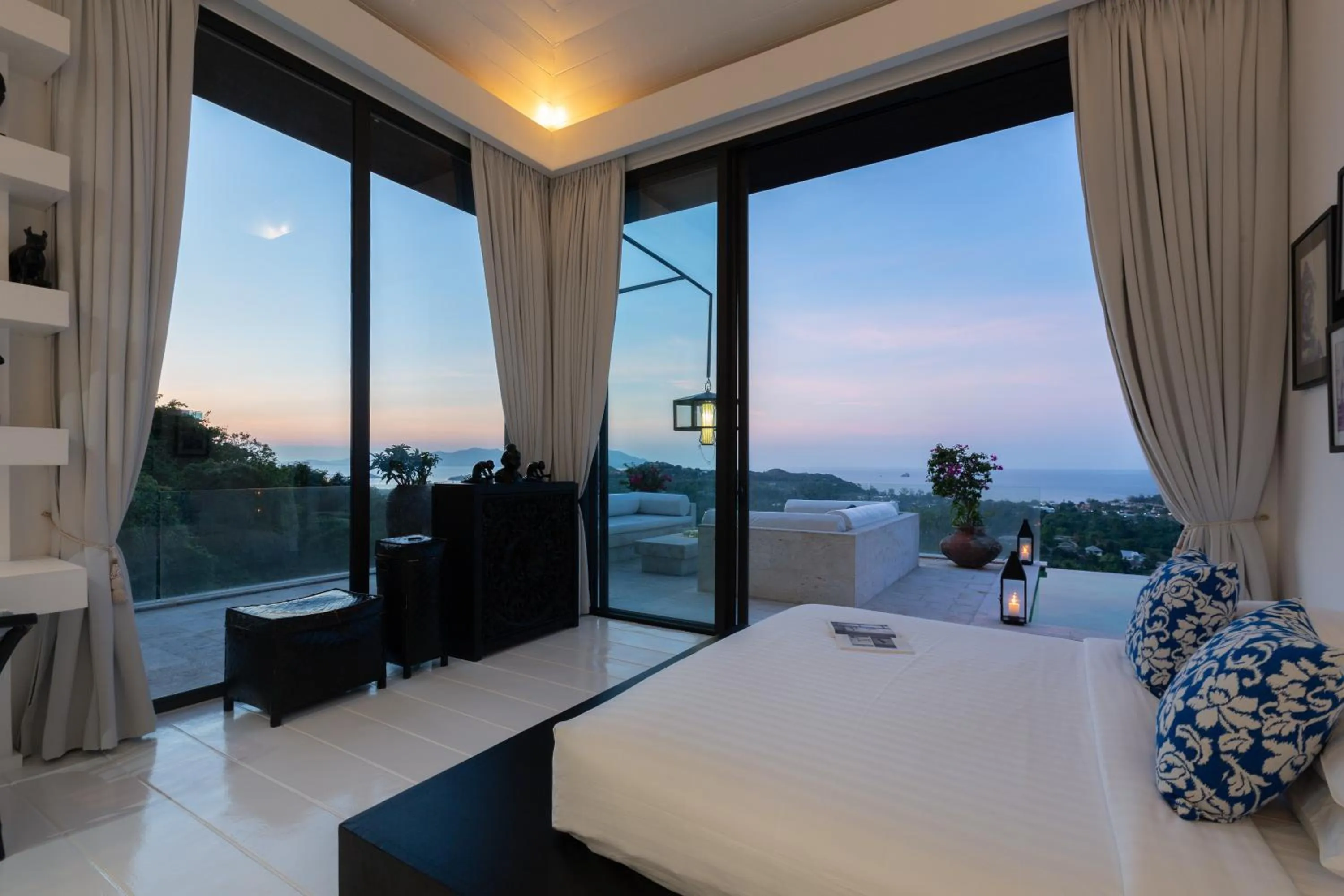Bed in Villa Belle - fully serviced private sea view villa with an award winning in-house cook