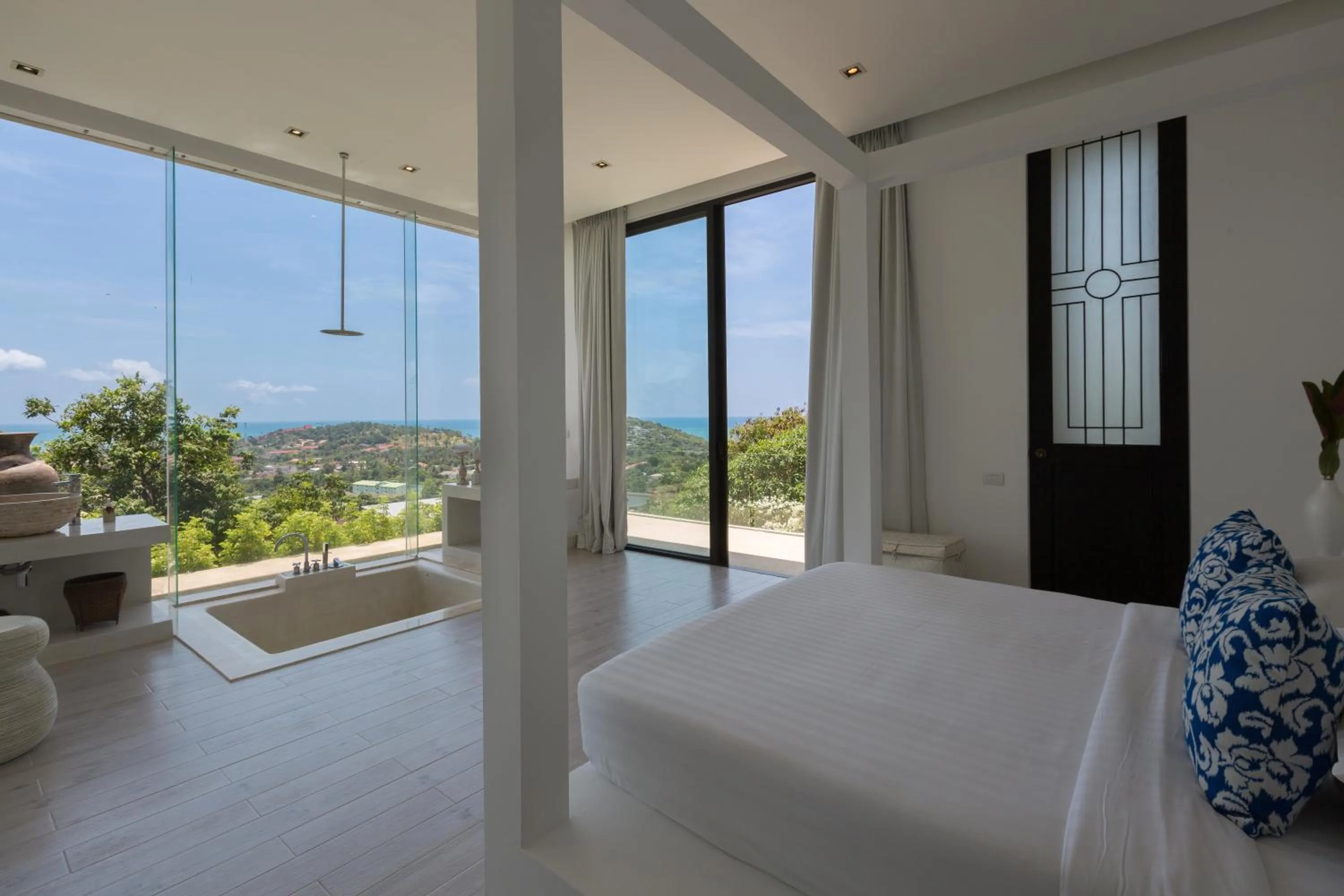 Bed in Villa Belle - fully serviced private sea view villa with an award winning in-house cook