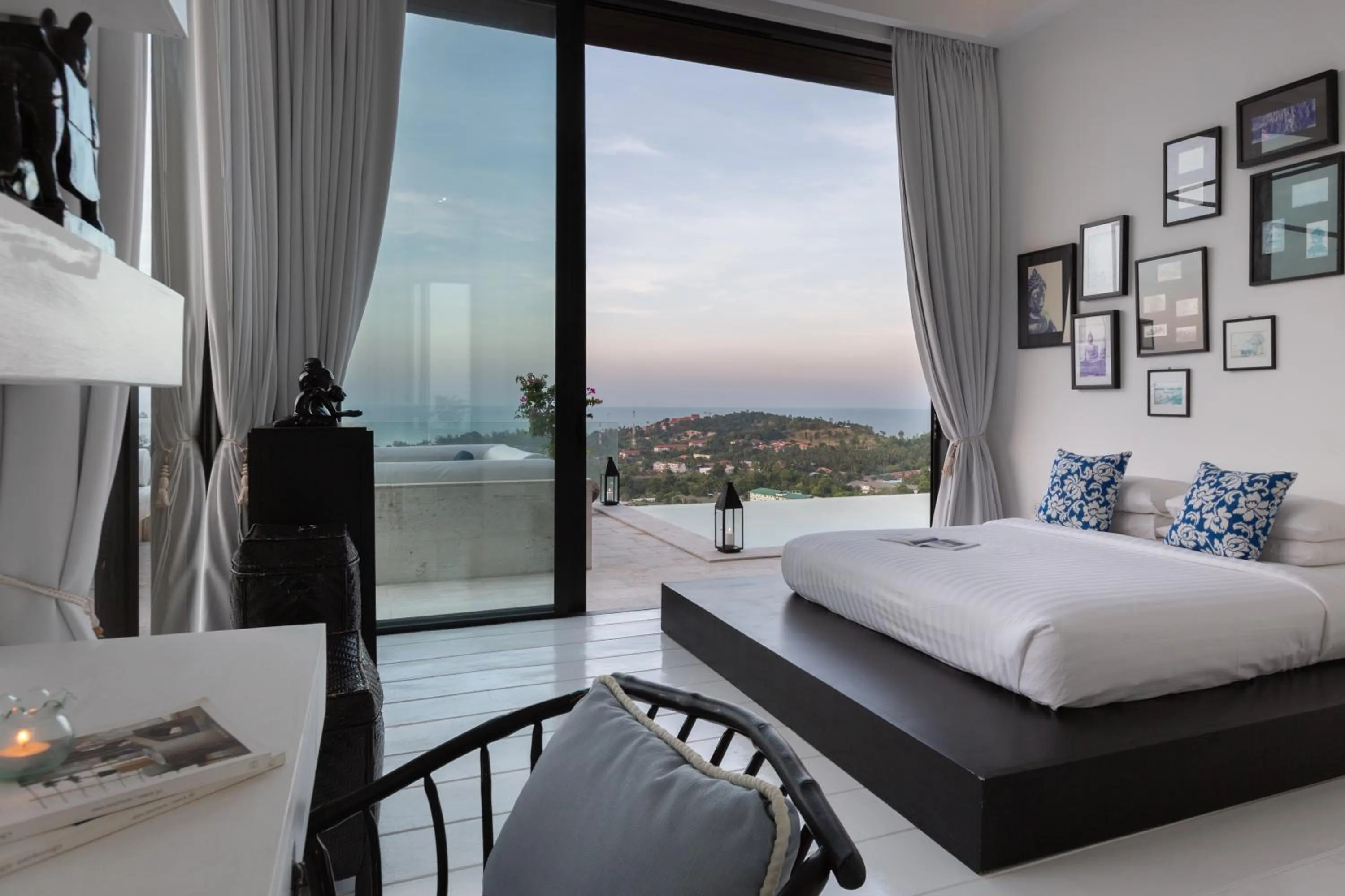 Bed in Villa Belle - fully serviced private sea view villa with an award winning in-house cook