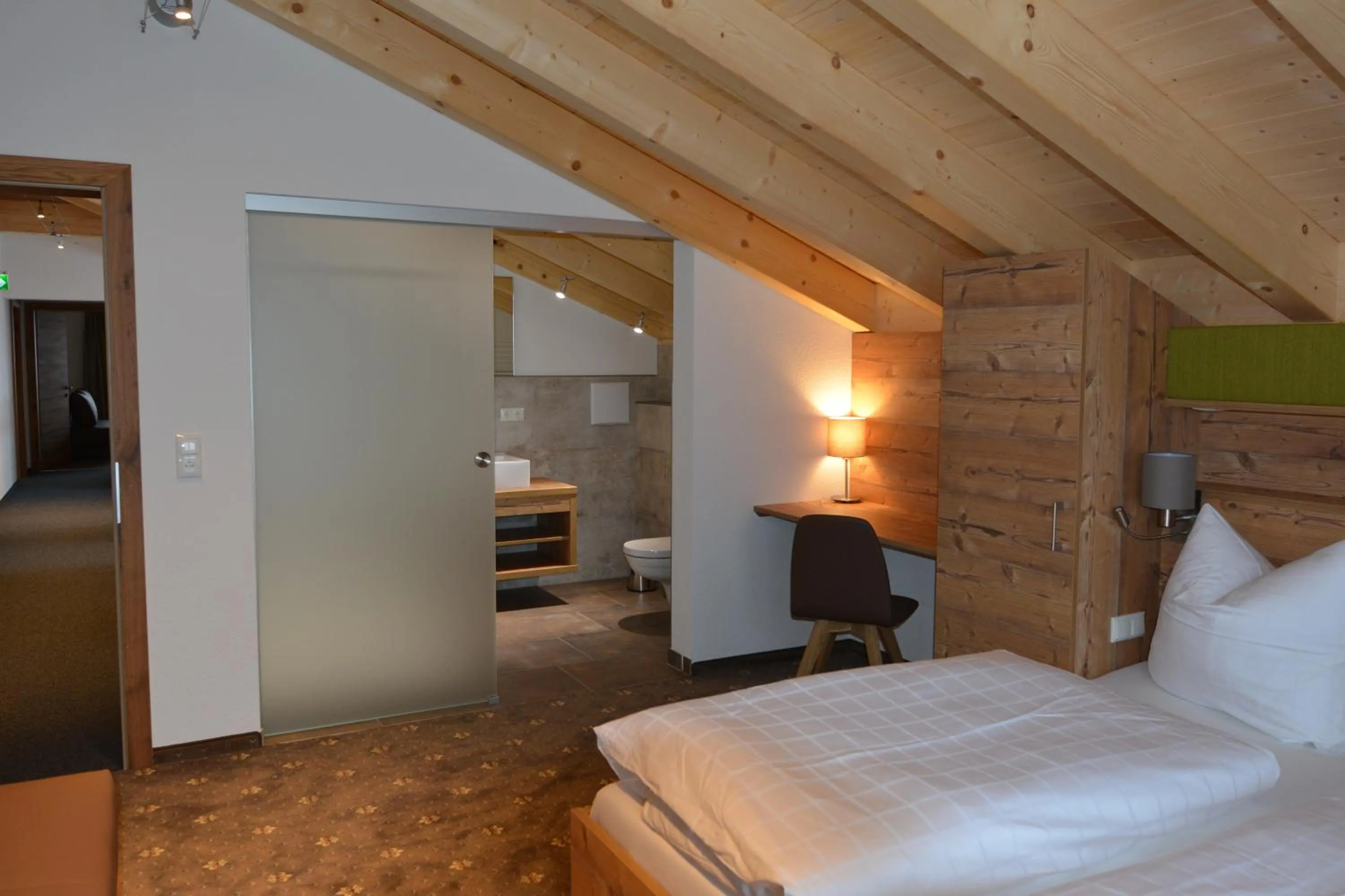 Toilet, Bed in Pension Alpenblick