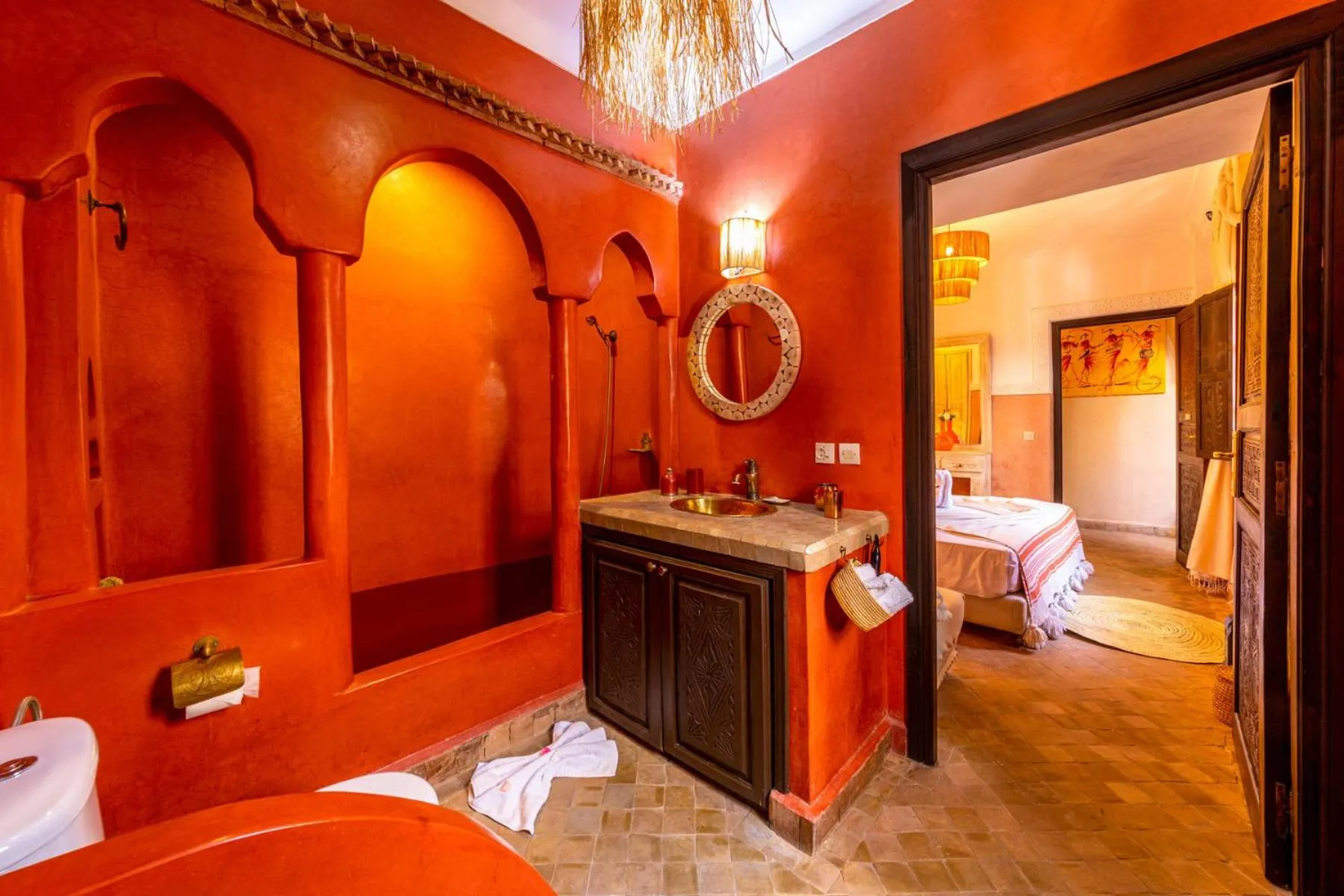 Bathroom, Bed in Riad 7 Saints