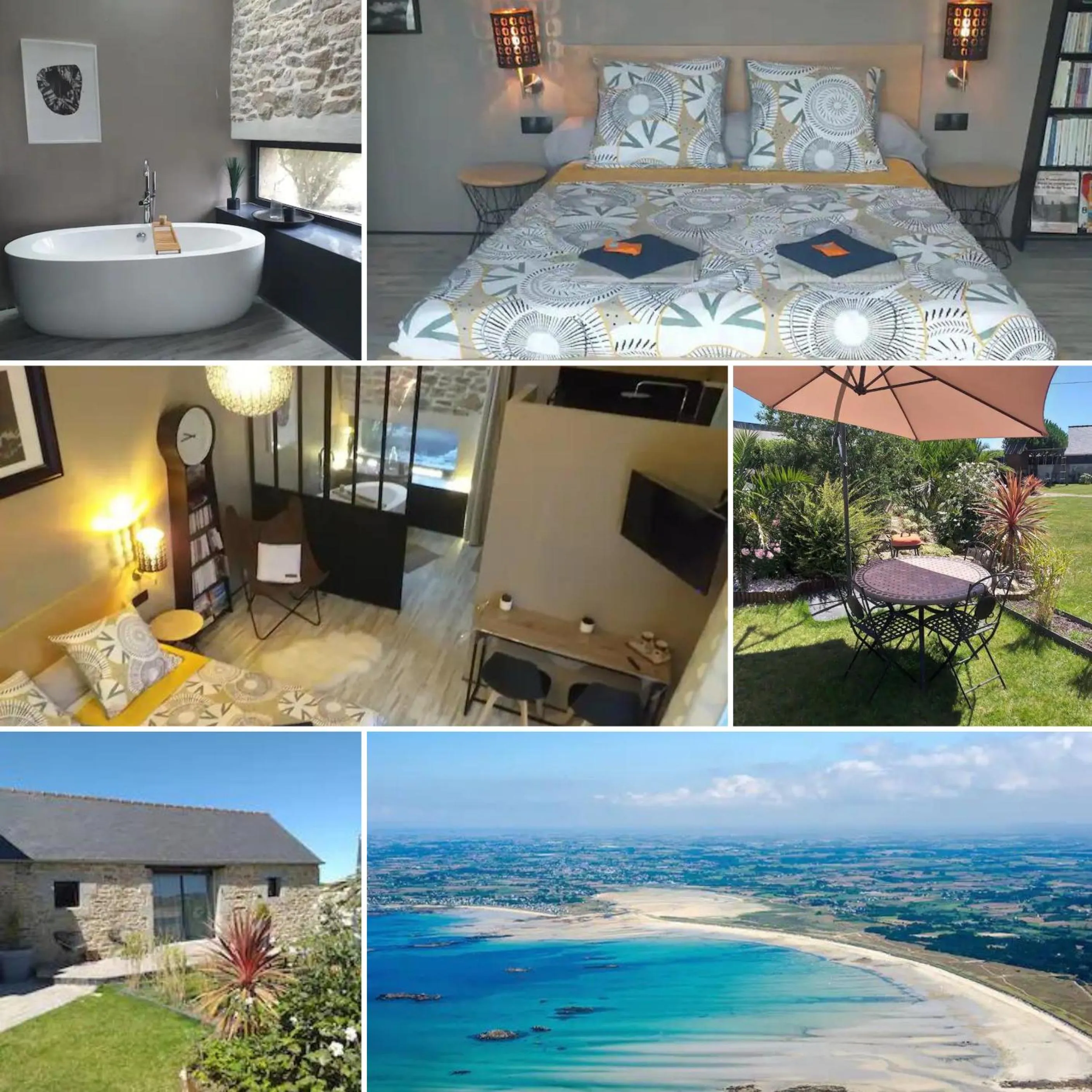 Bed in Le Loft du Dolmen Clara, entre terre et mer