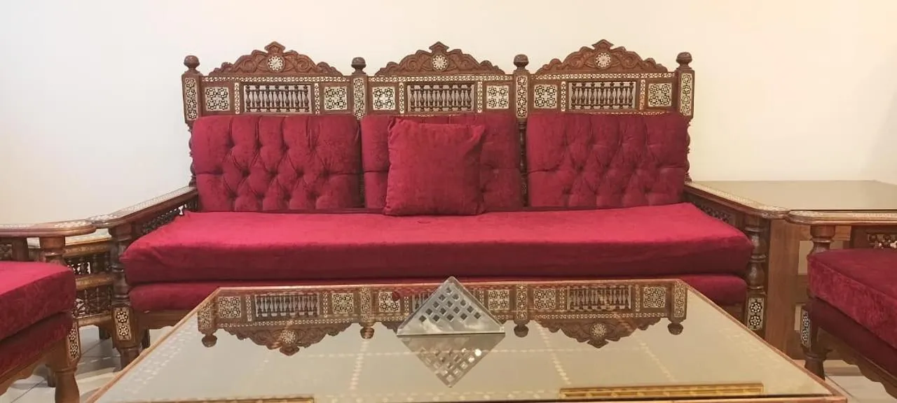 Seating area in Eco green pyramids hotel