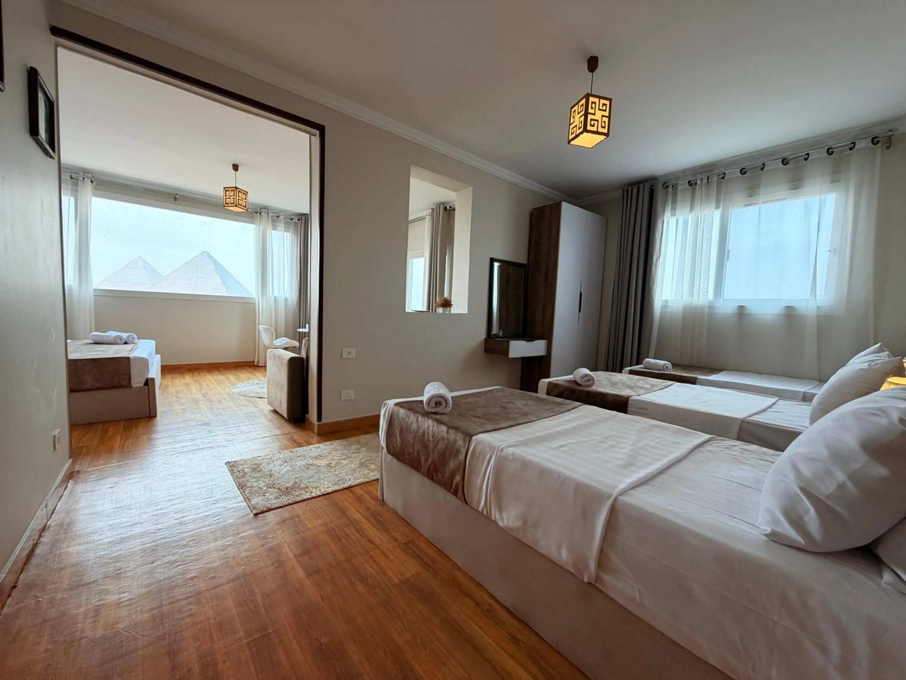 Photo of the whole room, Bed in Eco green pyramids hotel