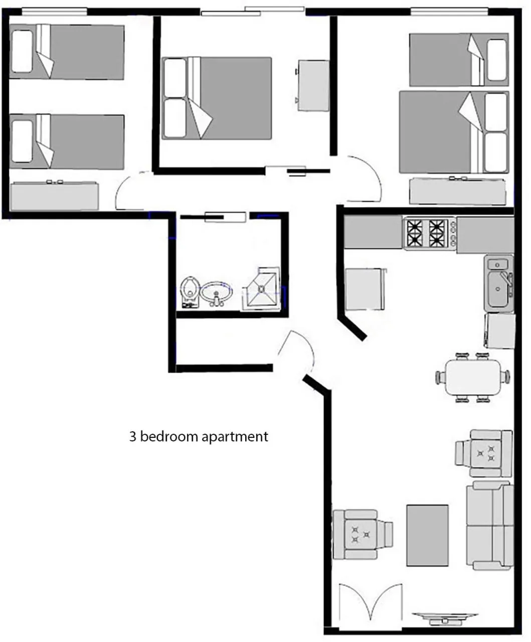 Floor plan in Bcn-rentals apartments in the Old town