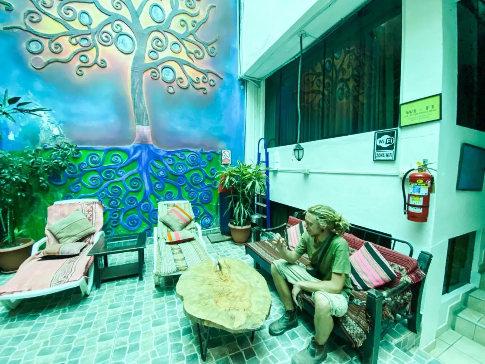 group of guests in Nativus Hostel Machu Picchu