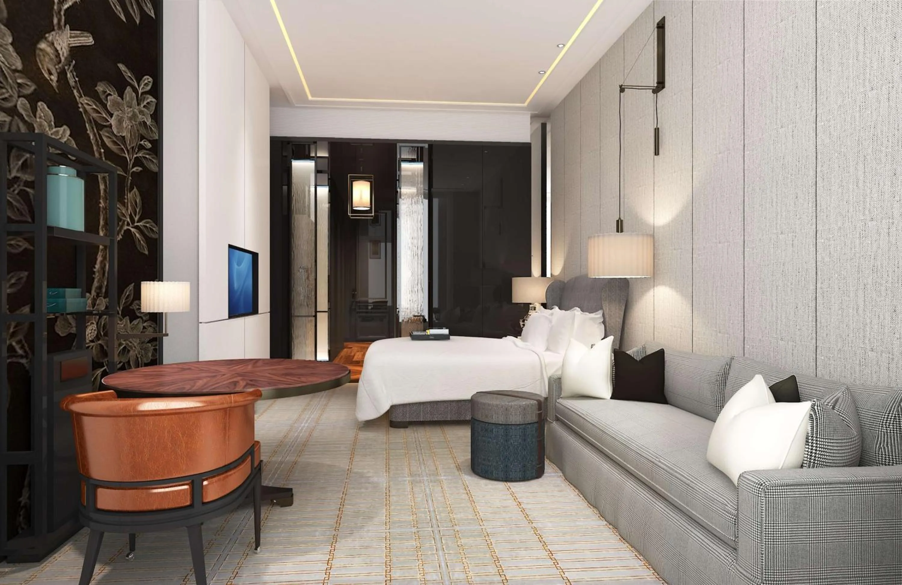 Living room, Bed in Hilton Beijing Daxing