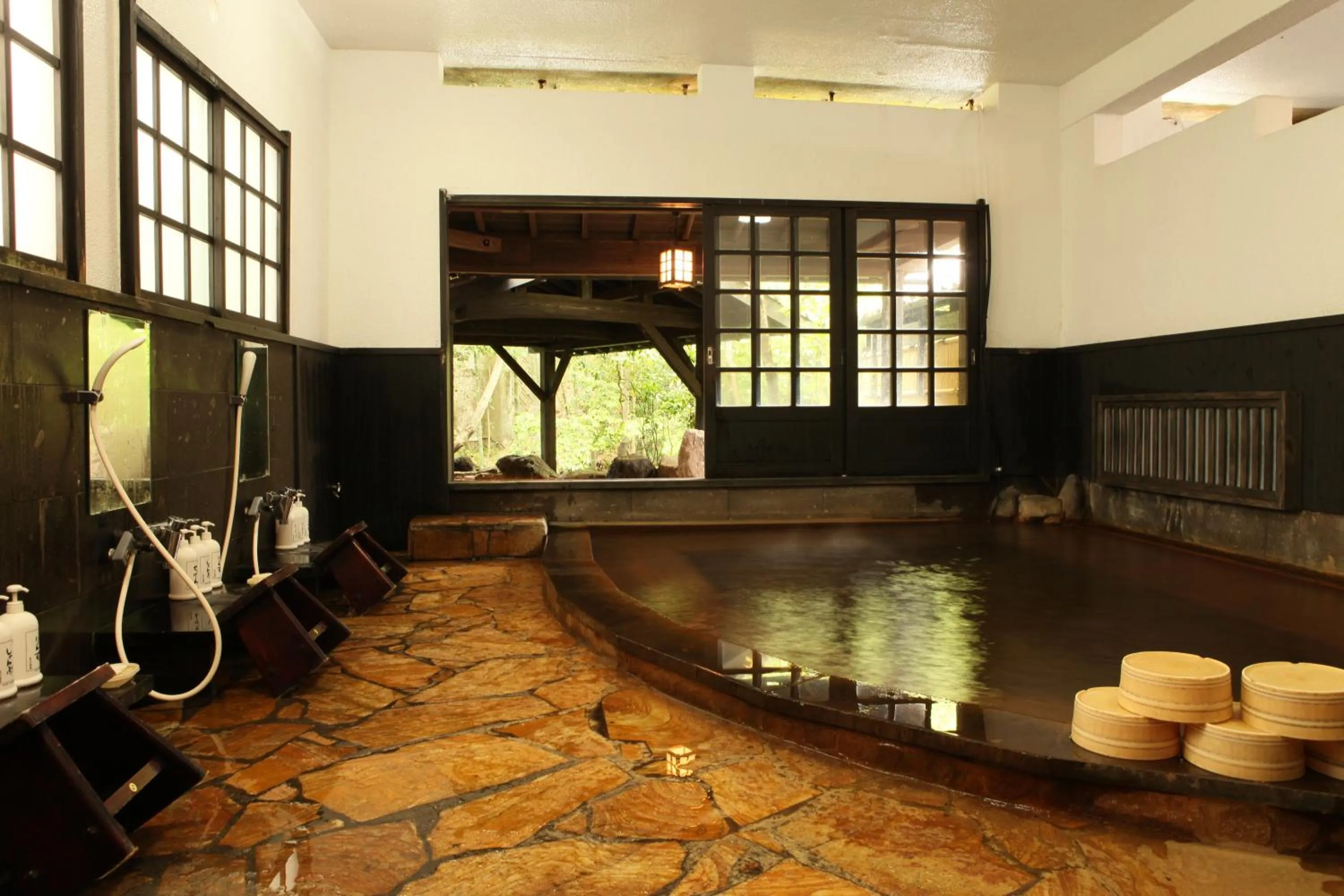 Hot Spring Bath in Ryokan Wakaba