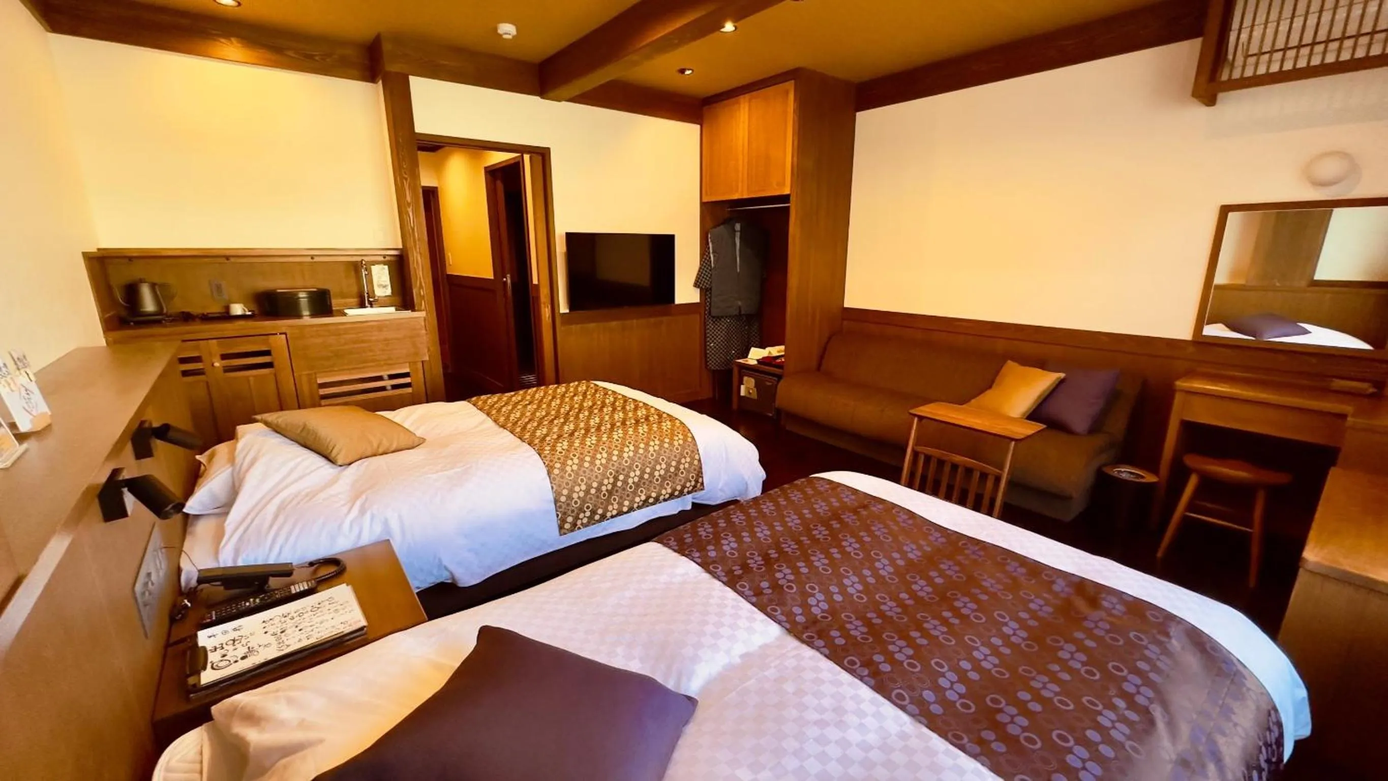 Bed in Ryokan Wakaba