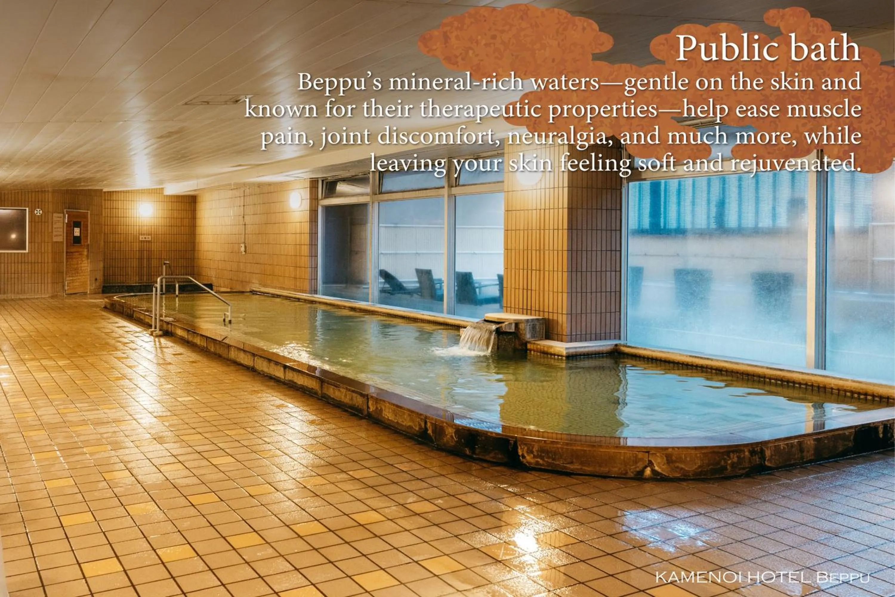 Hot Spring Bath in KAMENOI HOTEL Beppu