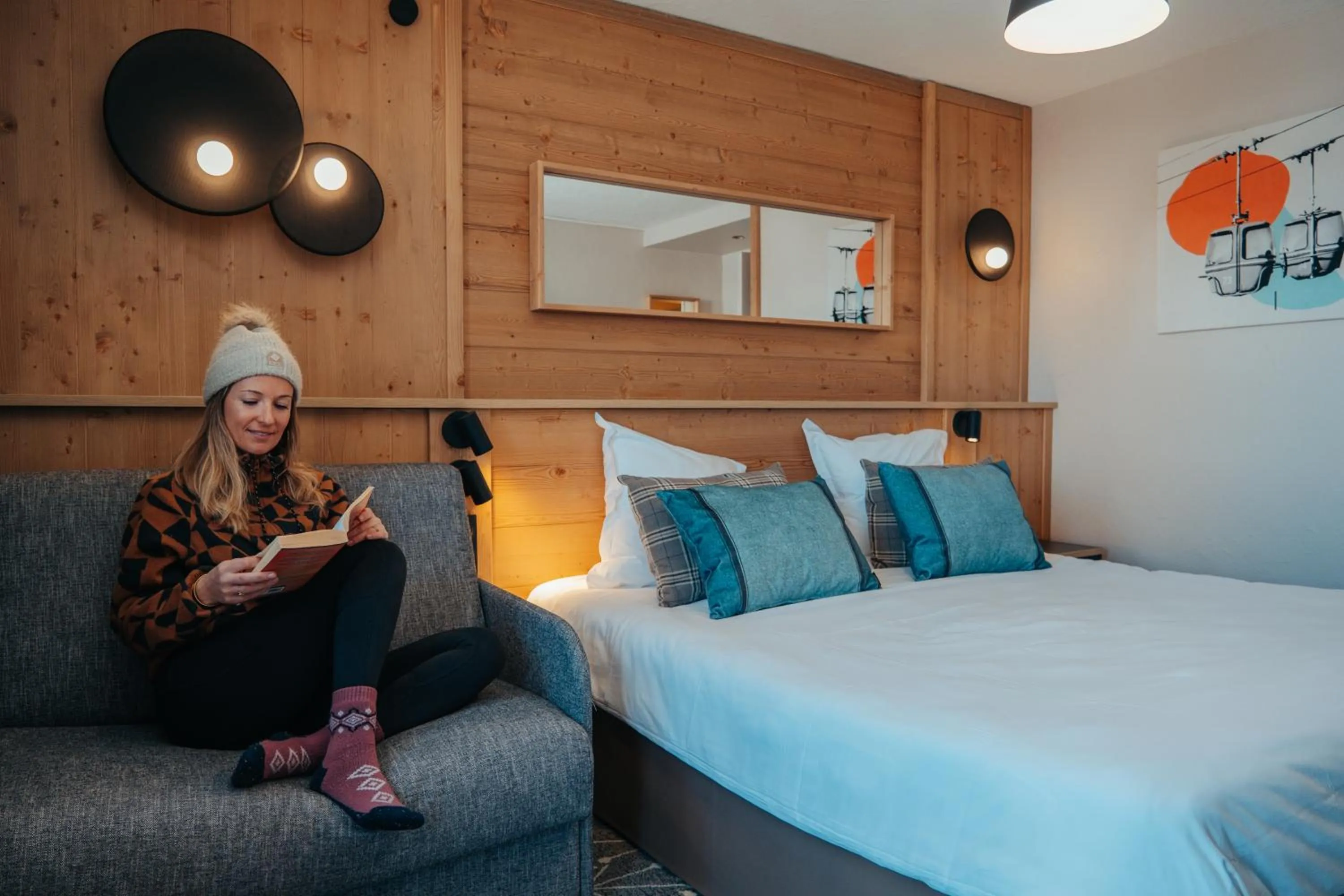 Bed in Hôtel L'Eden des Cimes - Vacances Bleues - Belle Plagne 2100