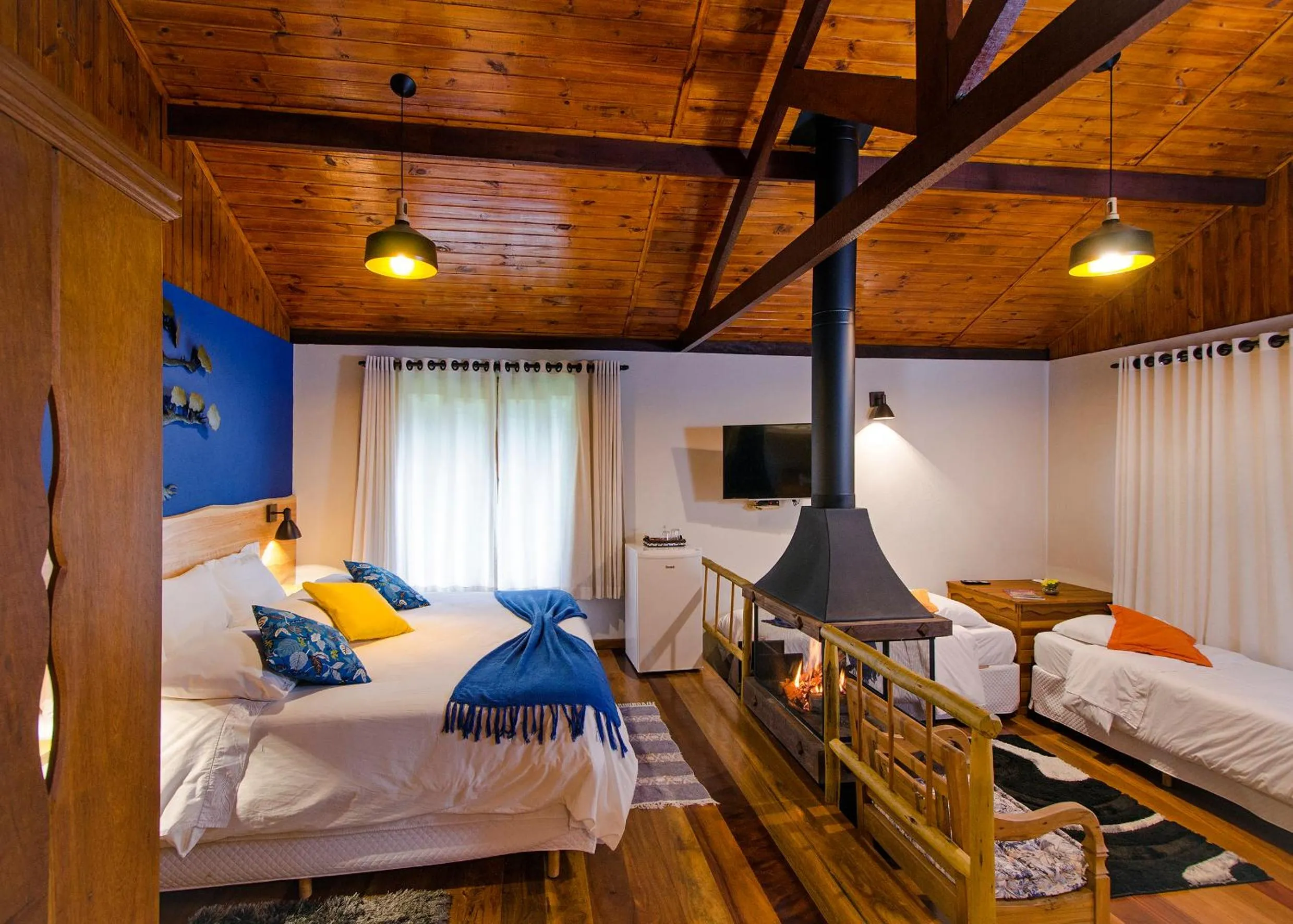 Bed in Pousada da Gruta