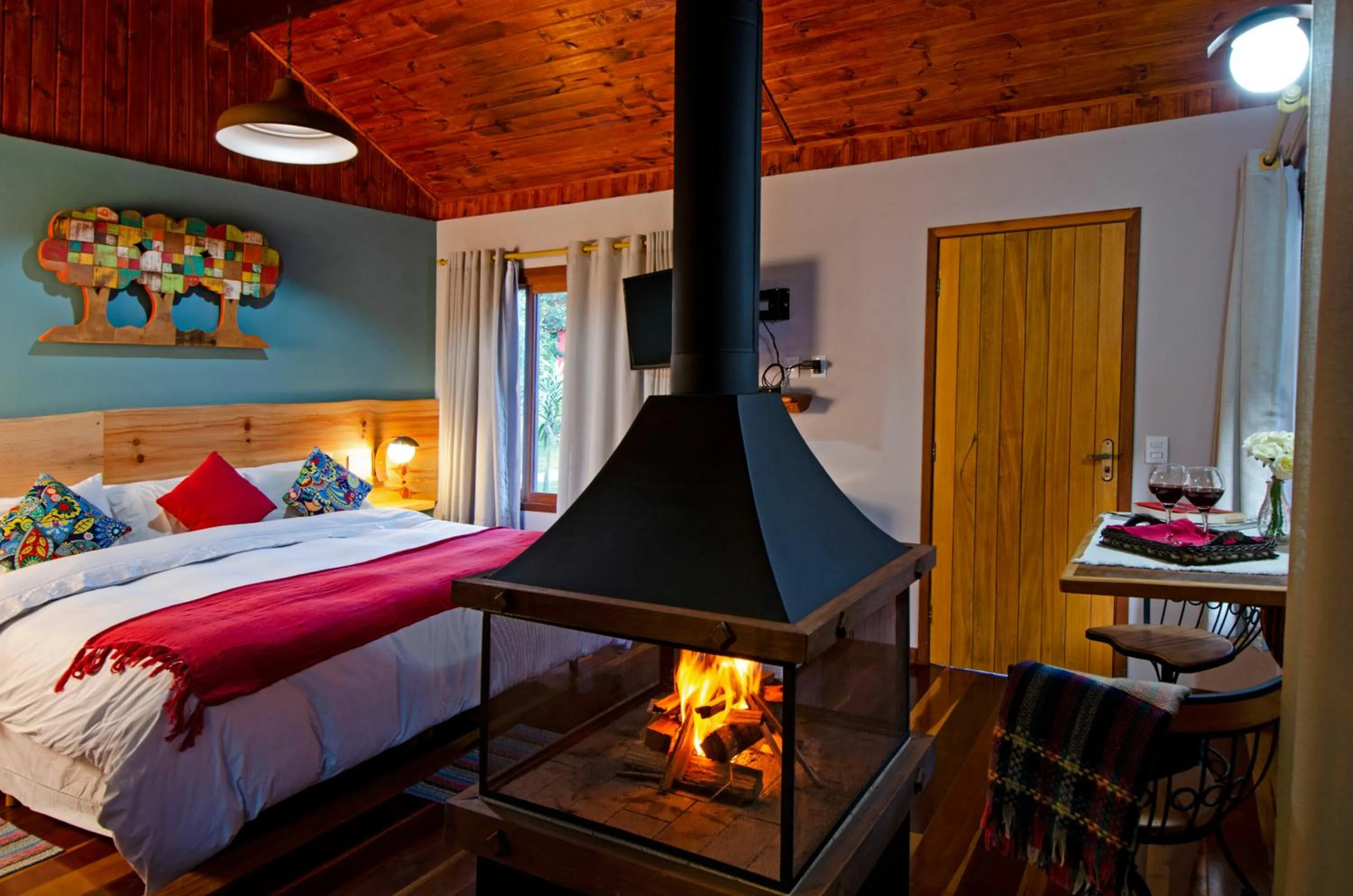 Bed in Pousada da Gruta