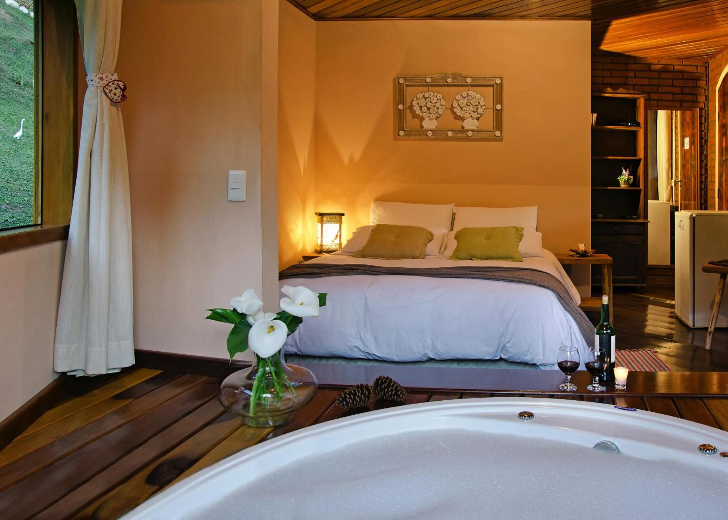 Bed in Pousada da Gruta