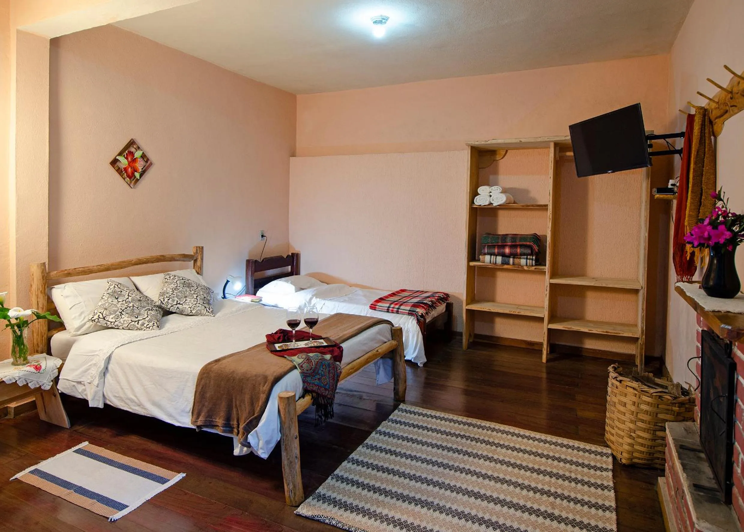 Bed in Pousada da Gruta