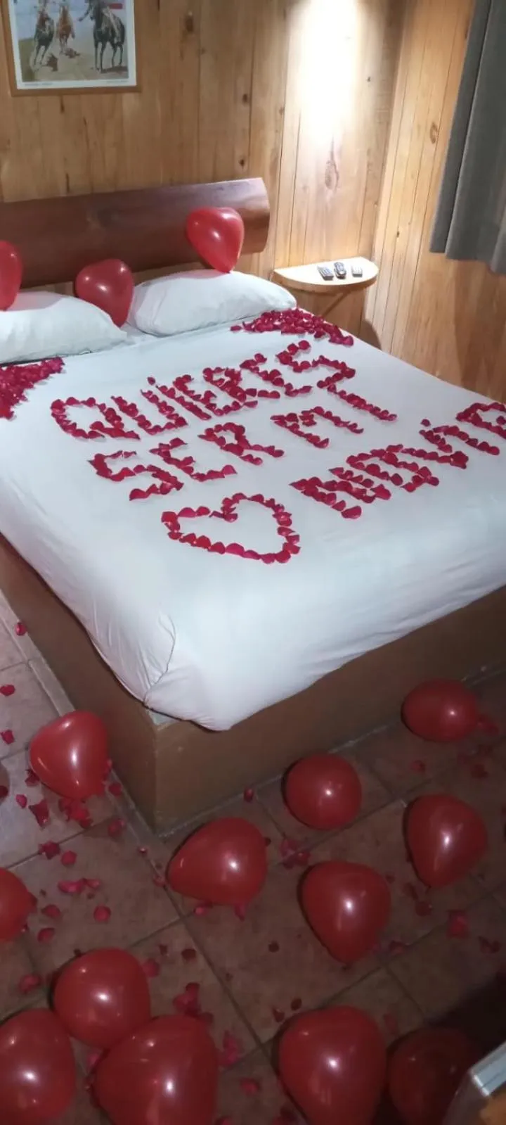 Bed in Cabañas El Estribo Hotel