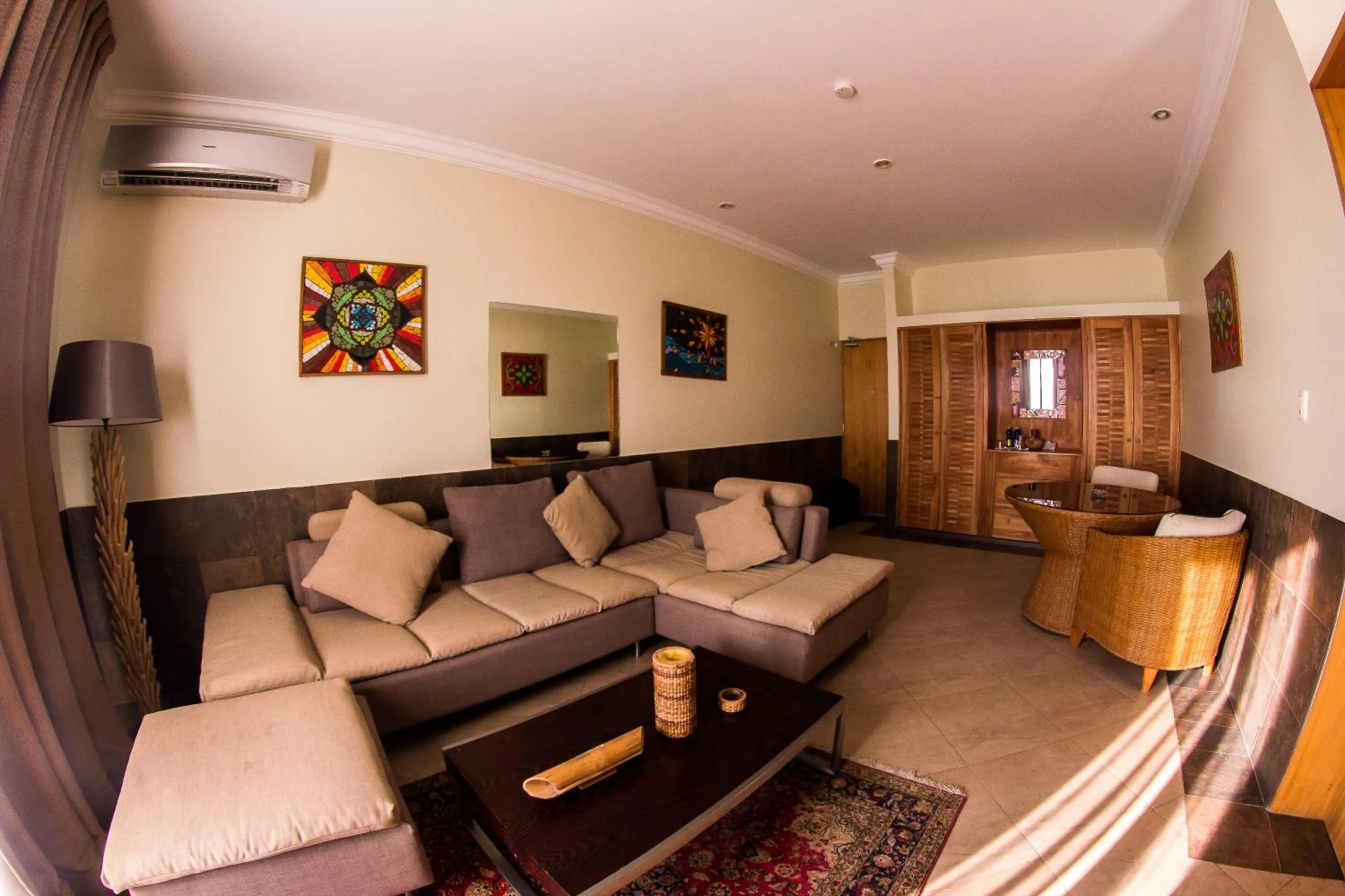 Seating area in Dharma Beach