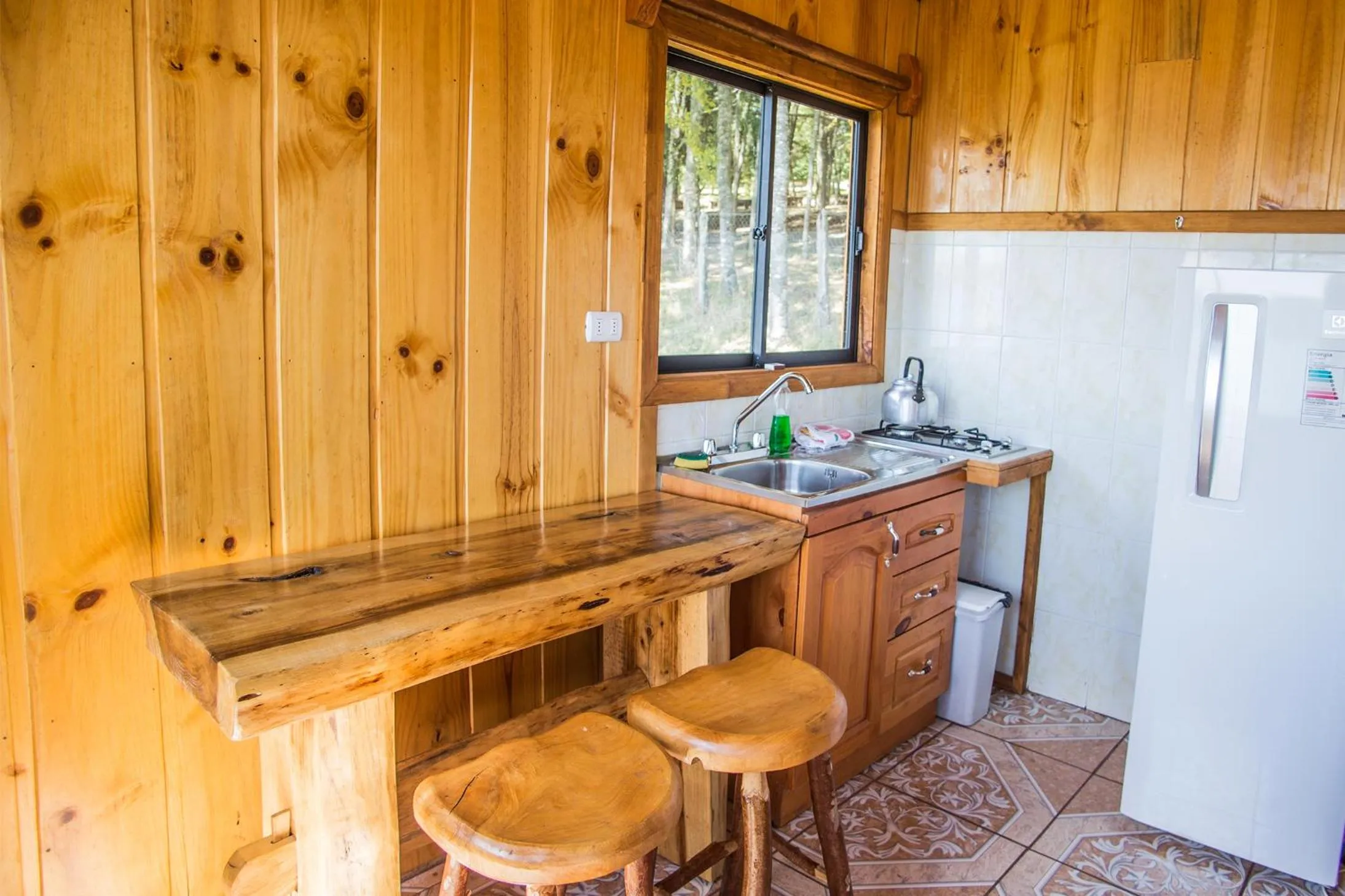 Kitchen or kitchenette in Apart hotel Puchaley Lafquen