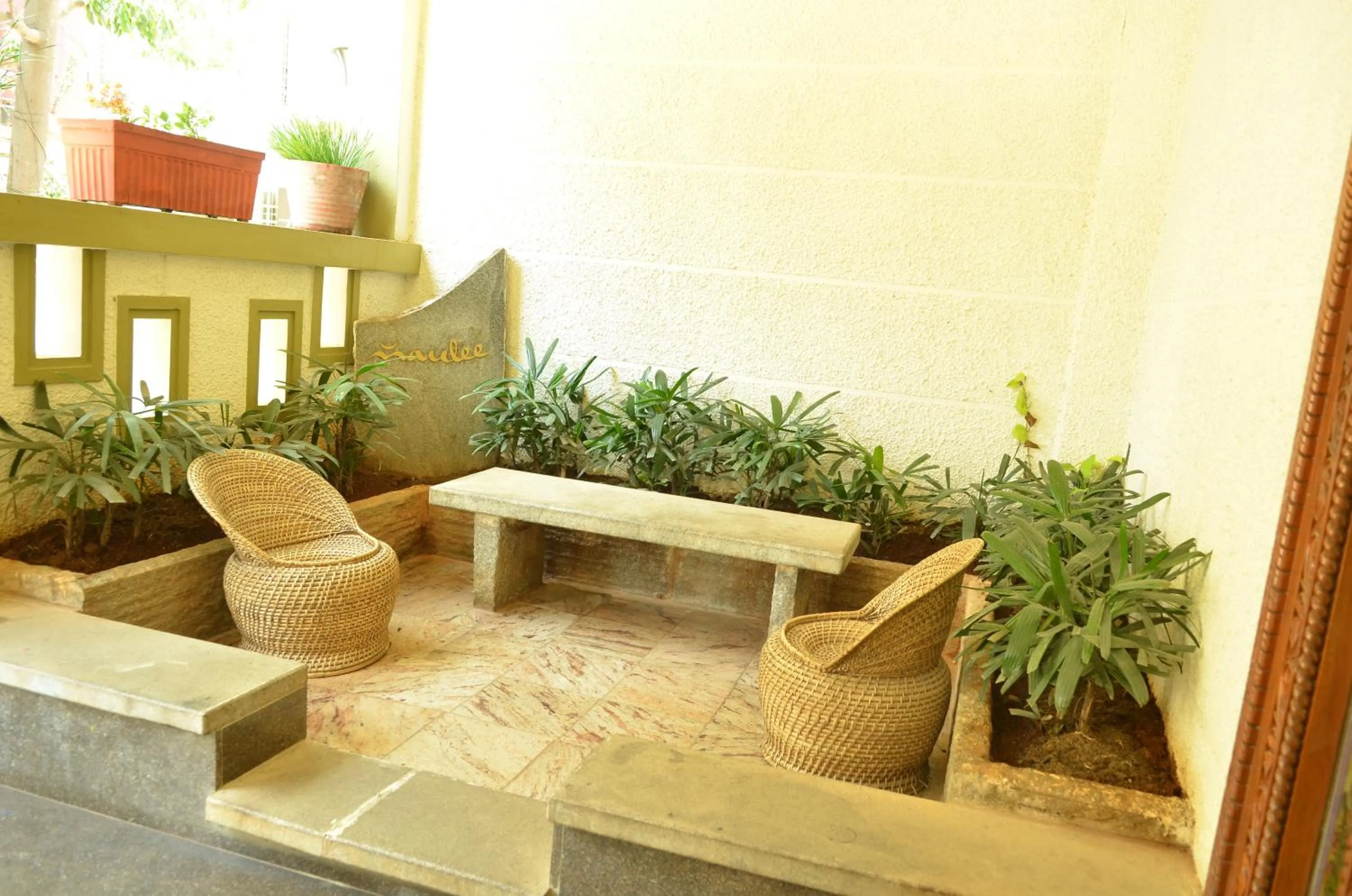 Seating area in Cubbon Suites