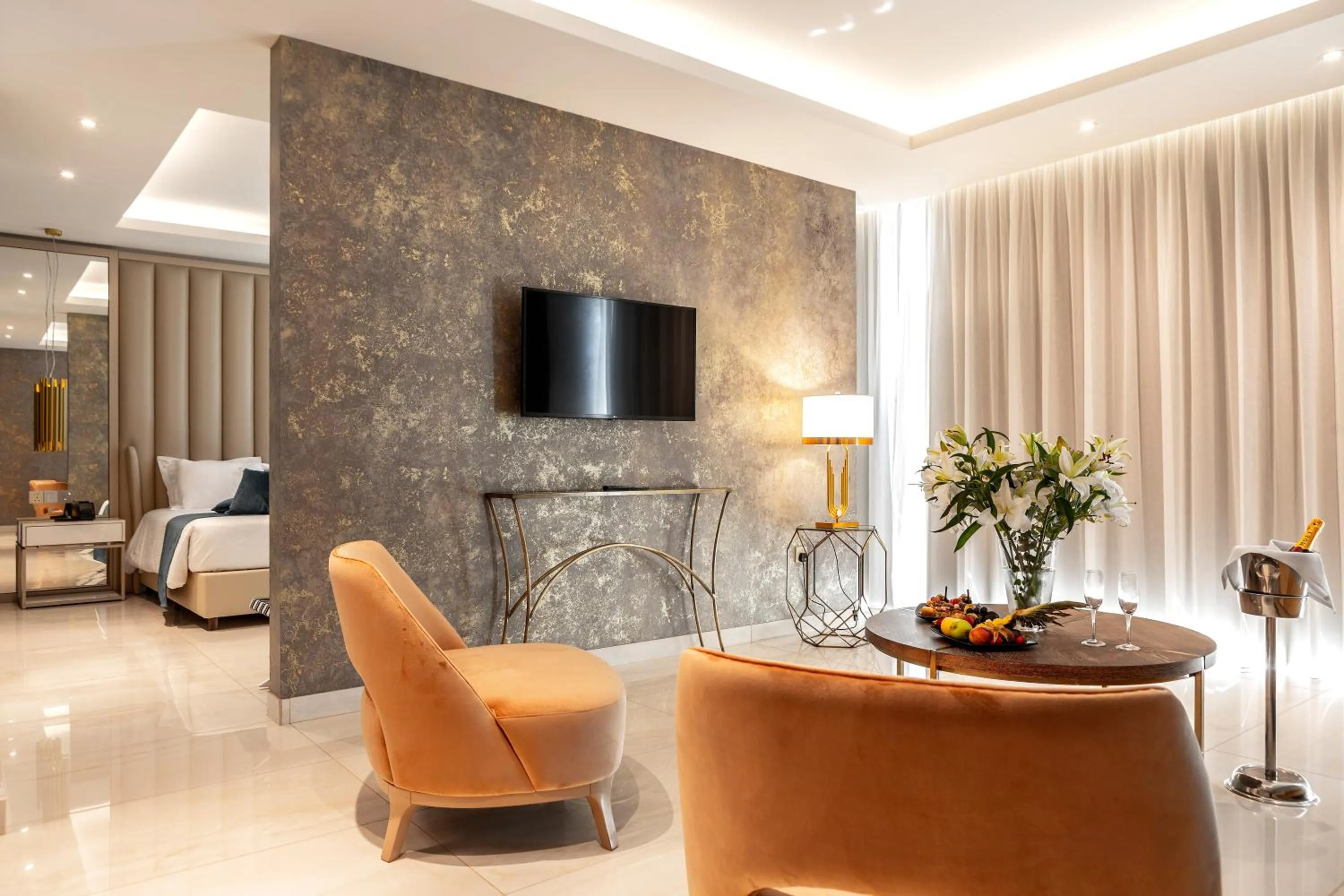 Bed in Chrysomare Beach Hotel & Resort