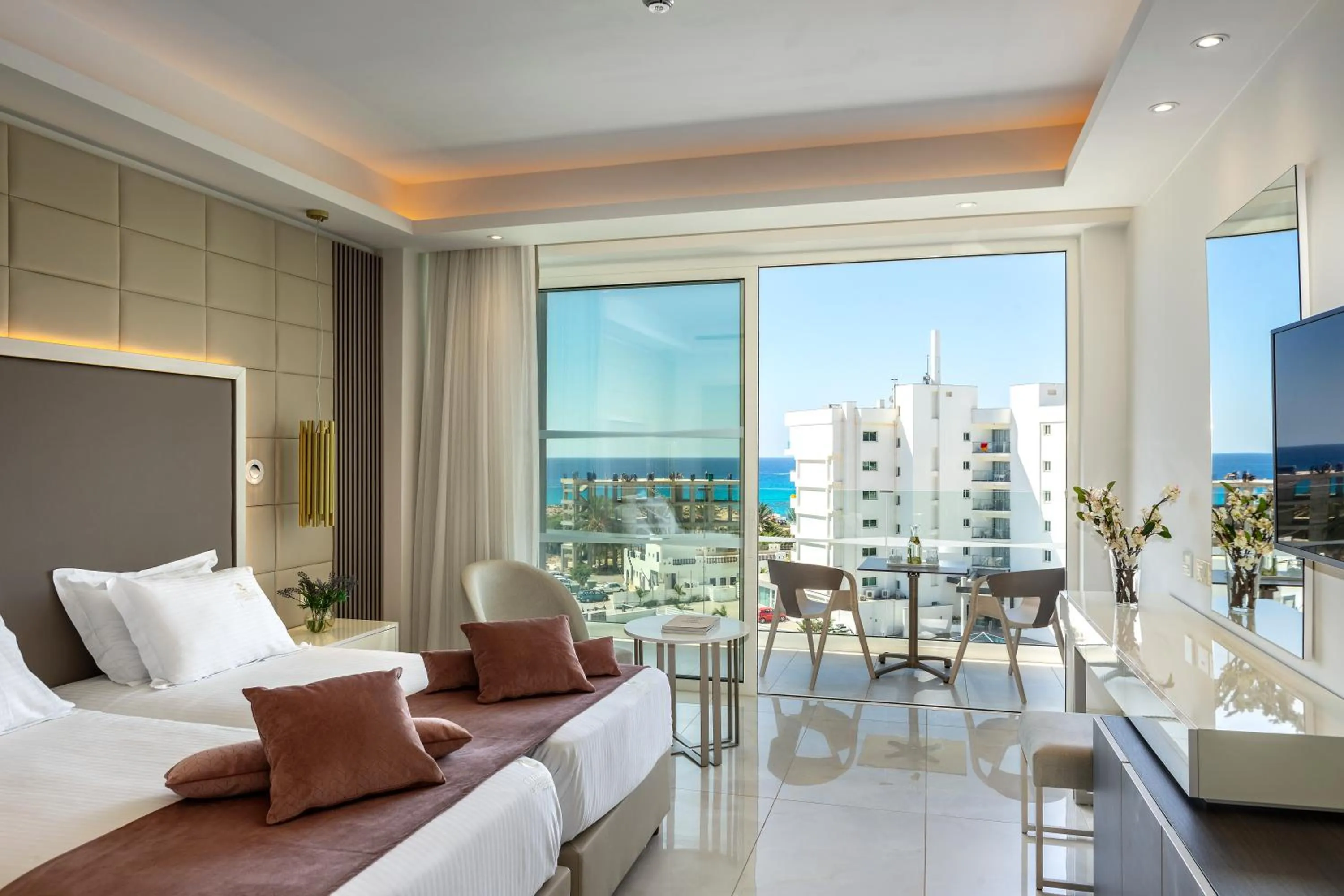 Bed in Chrysomare Beach Hotel & Resort