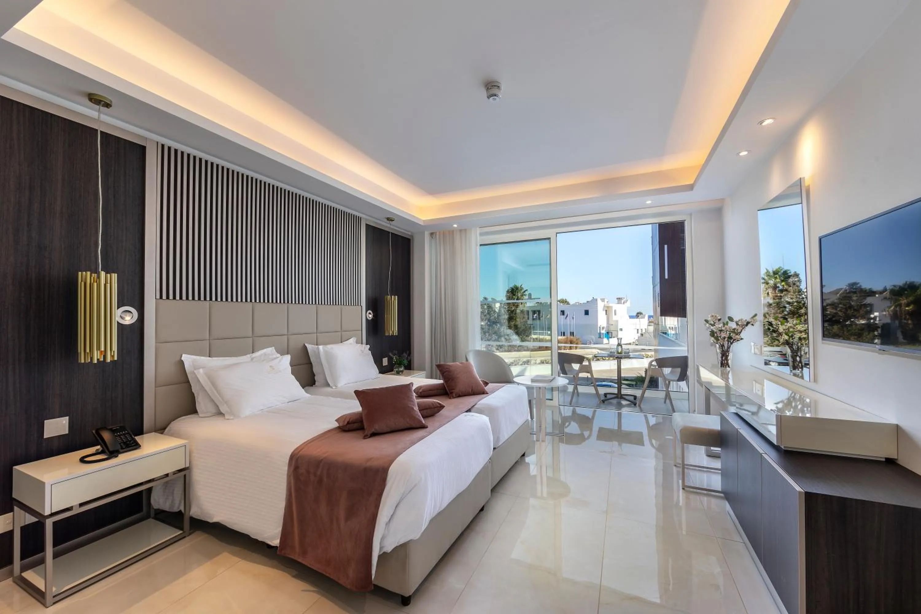 Bed in Chrysomare Beach Hotel & Resort