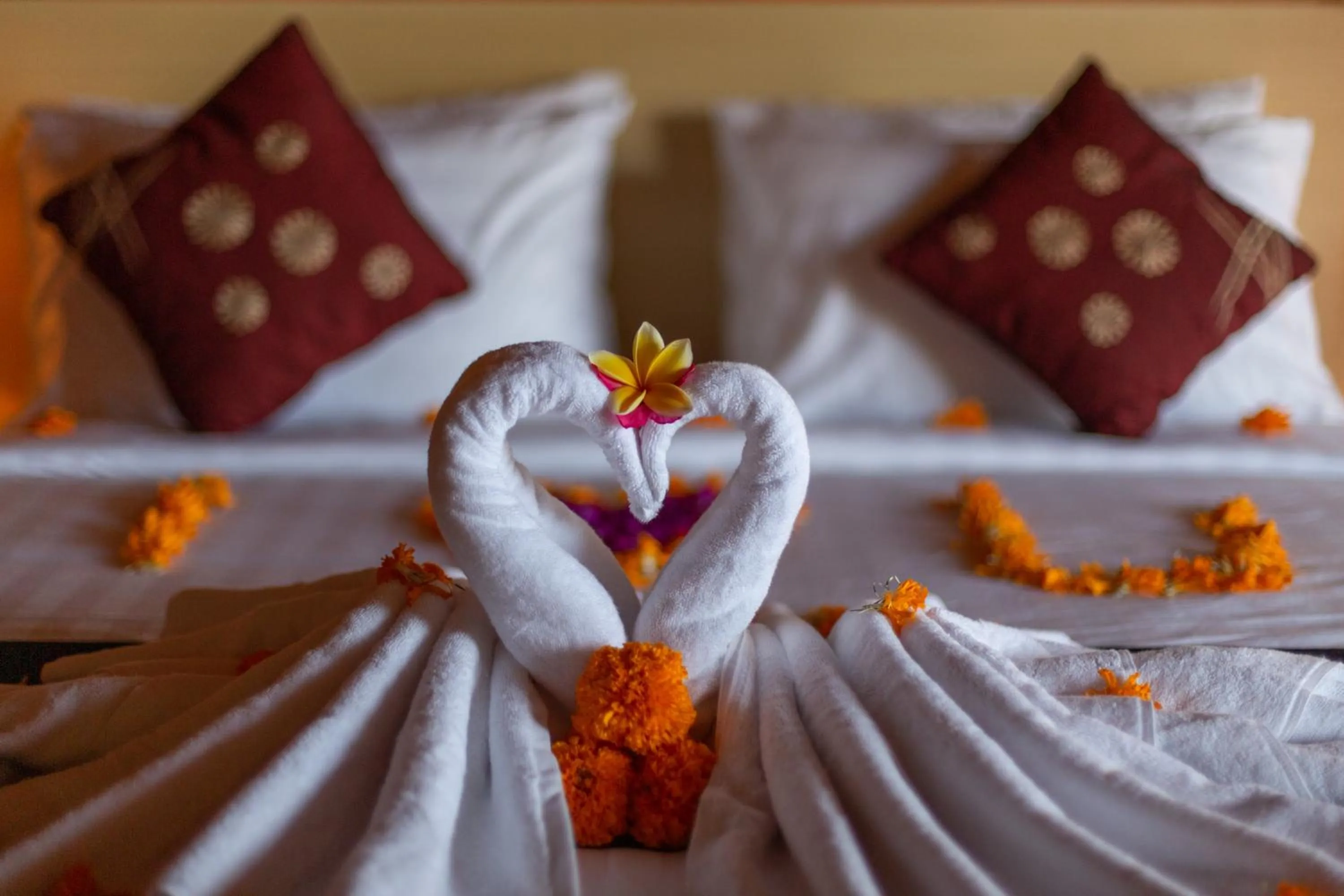 Bed in Sunrise Cottage