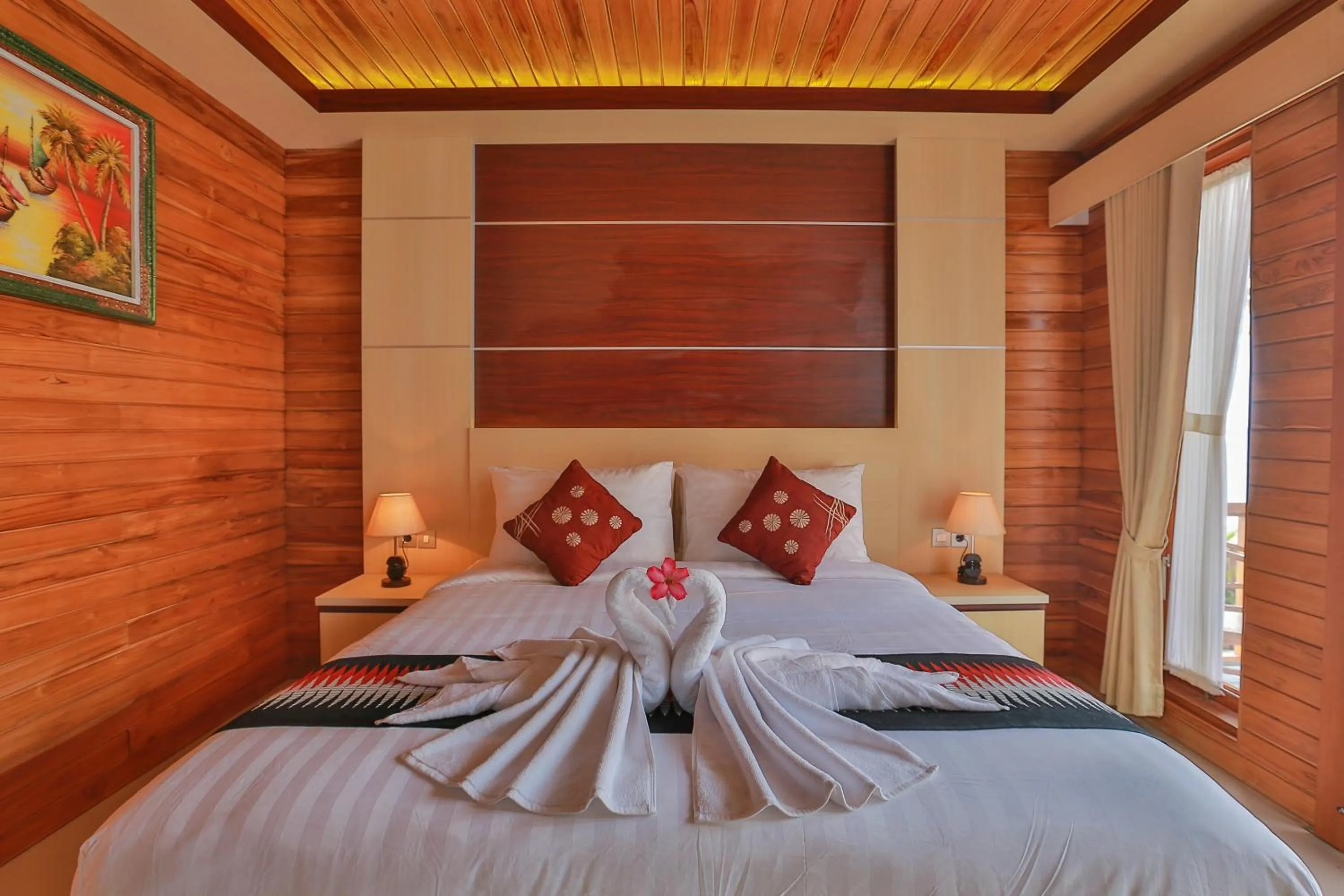 Bed in Sunrise Cottage