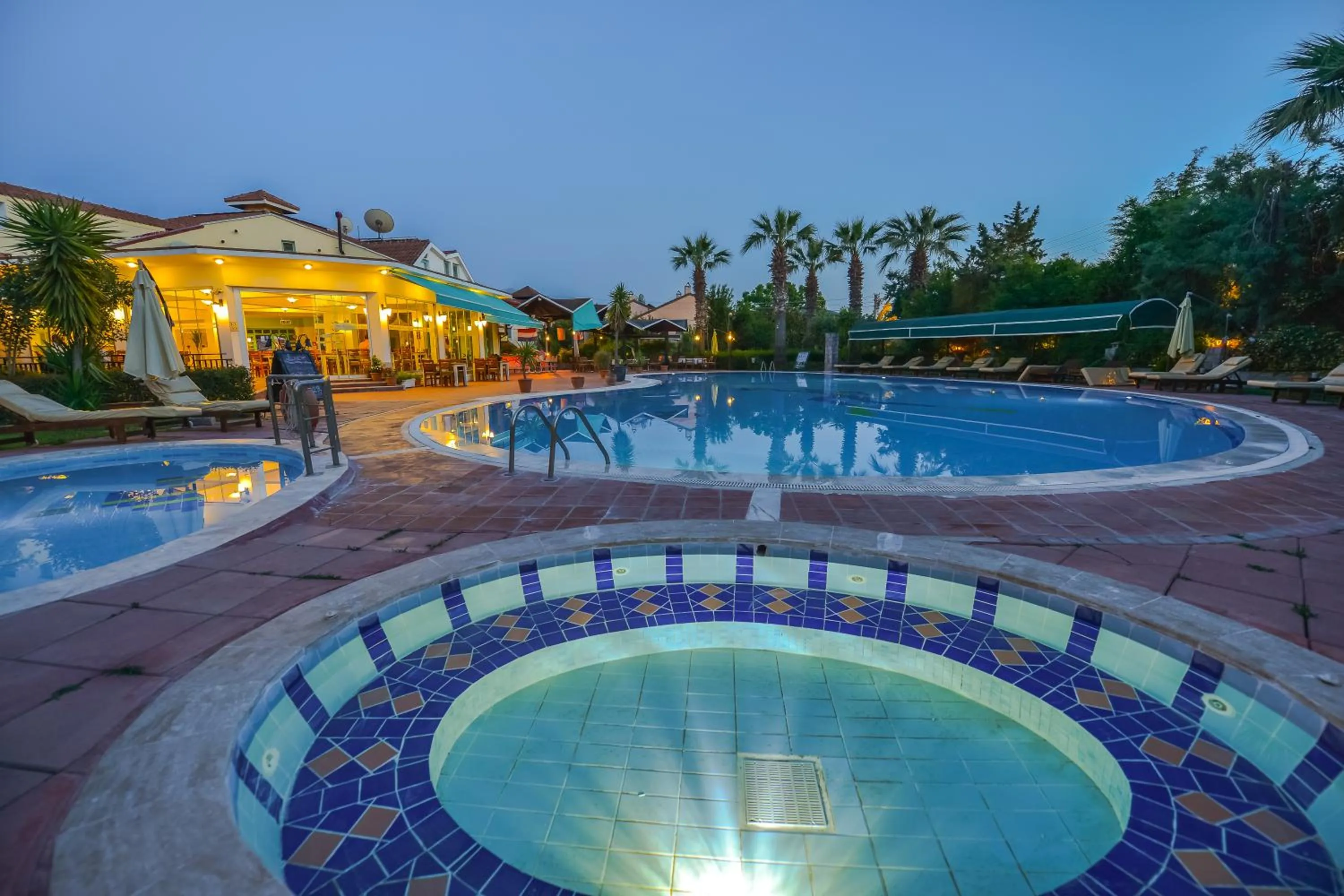 Pool view in Rebin Beach Hotel