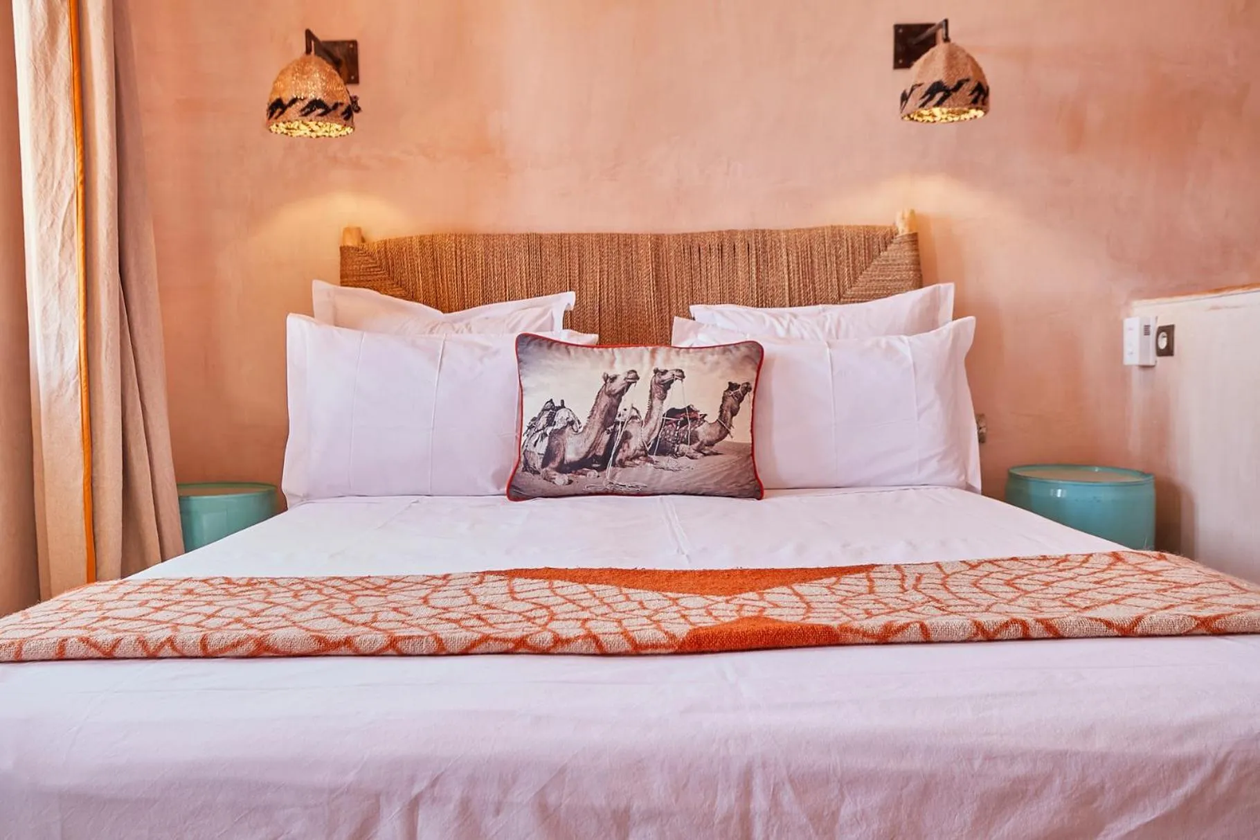 Bed in Riad Caravane