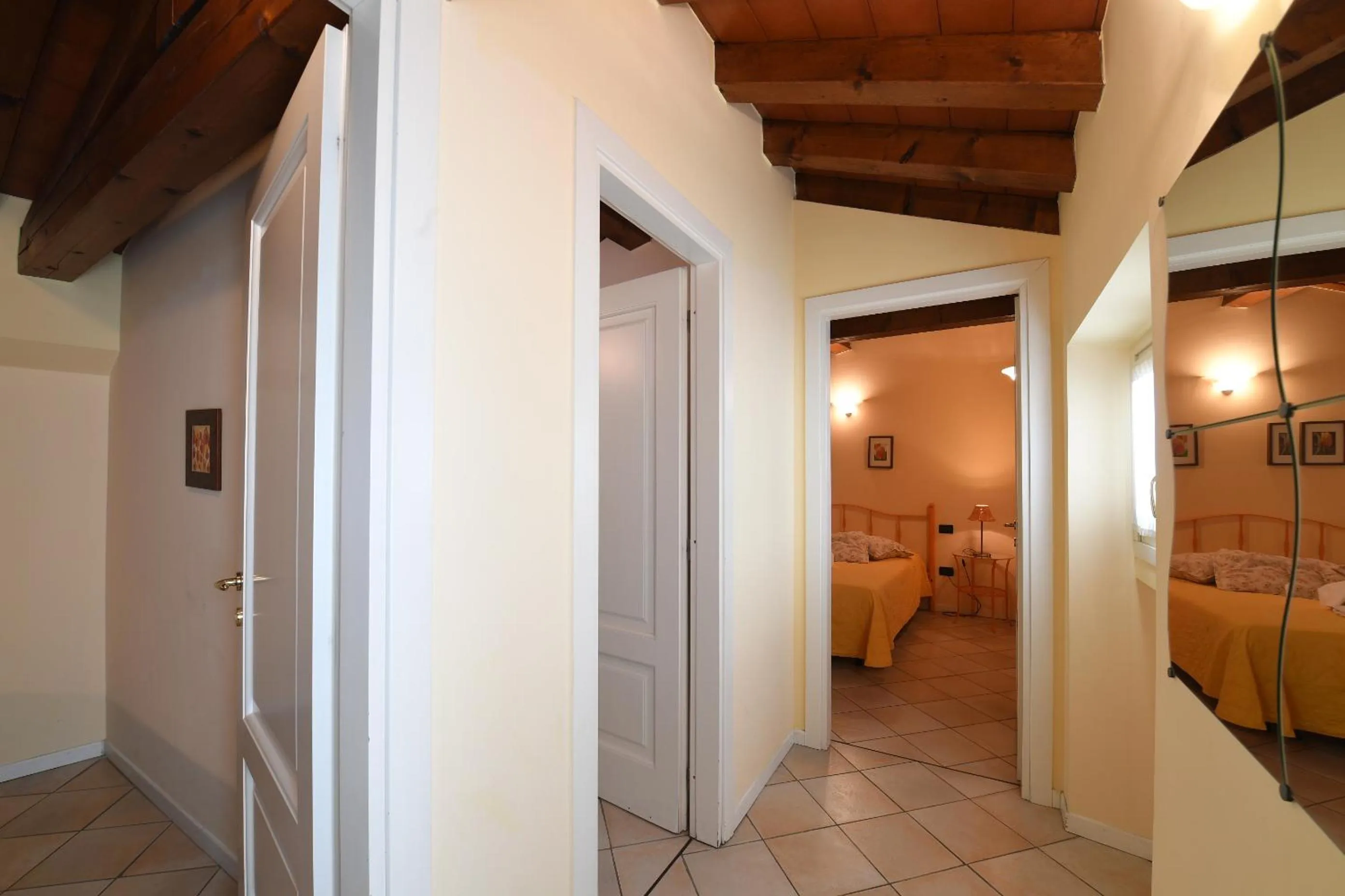 Bedroom, Bed in Flowers Apartments