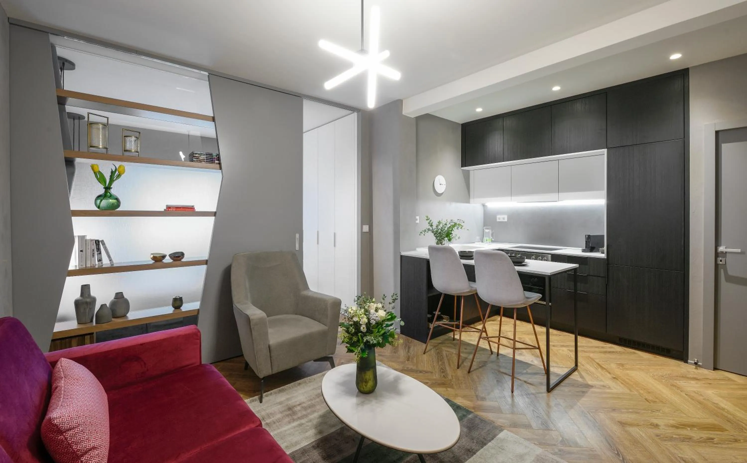 Kitchen or kitchenette in Olvios Luxury Suites