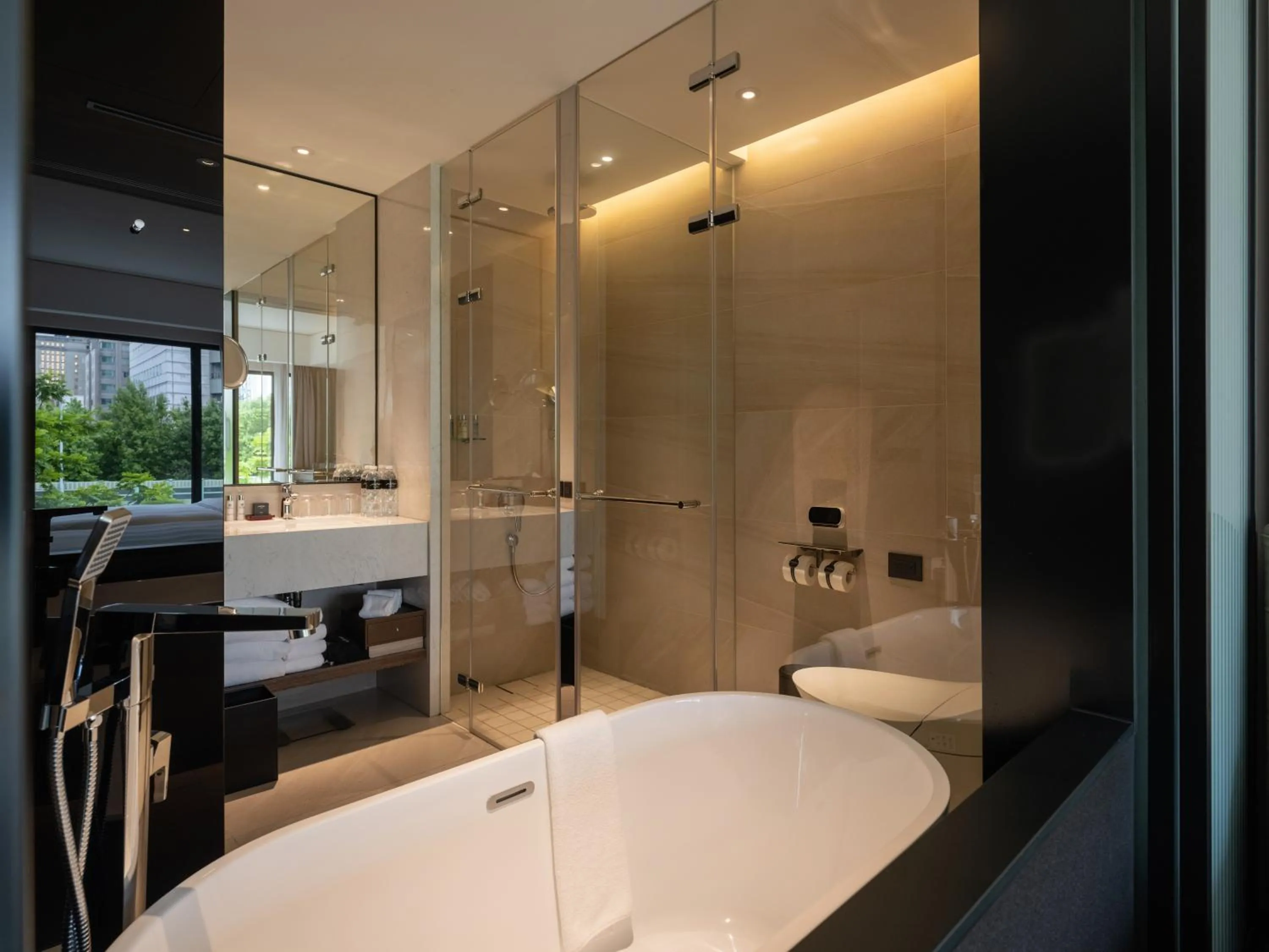 Bathroom in Hotel Mvsa+Michelin 2 Starred Molino de Urdàniz