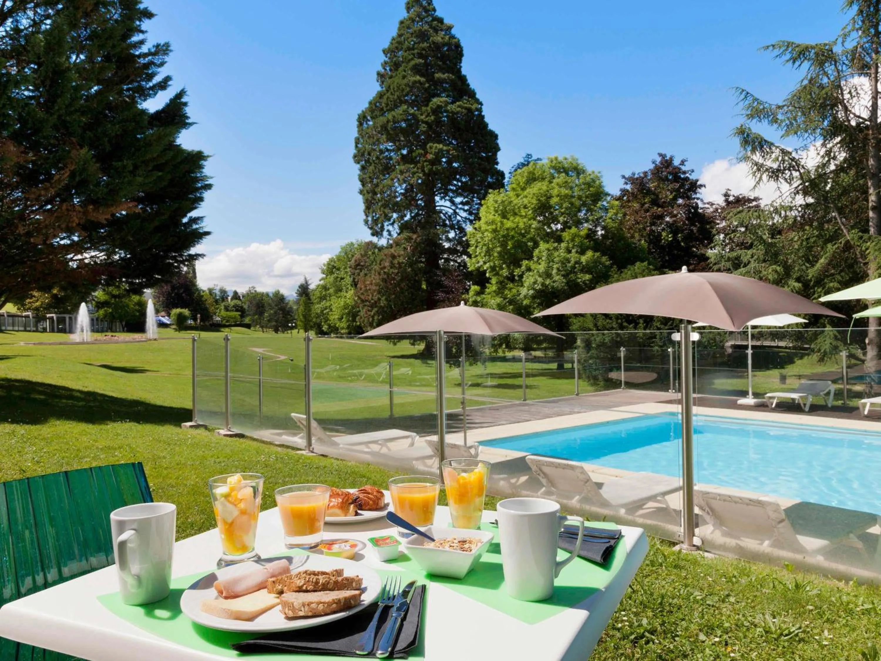 Pool view in ibis Styles Aix les Bains Domaine de Marlioz