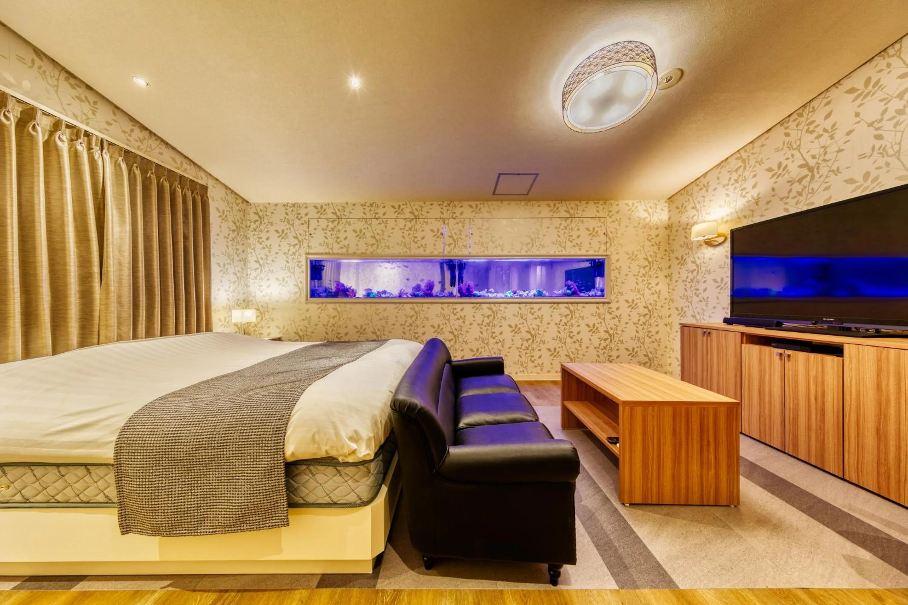 Bed in HOTEL LUNA MODERN Sakuranomiya (Adult Only)