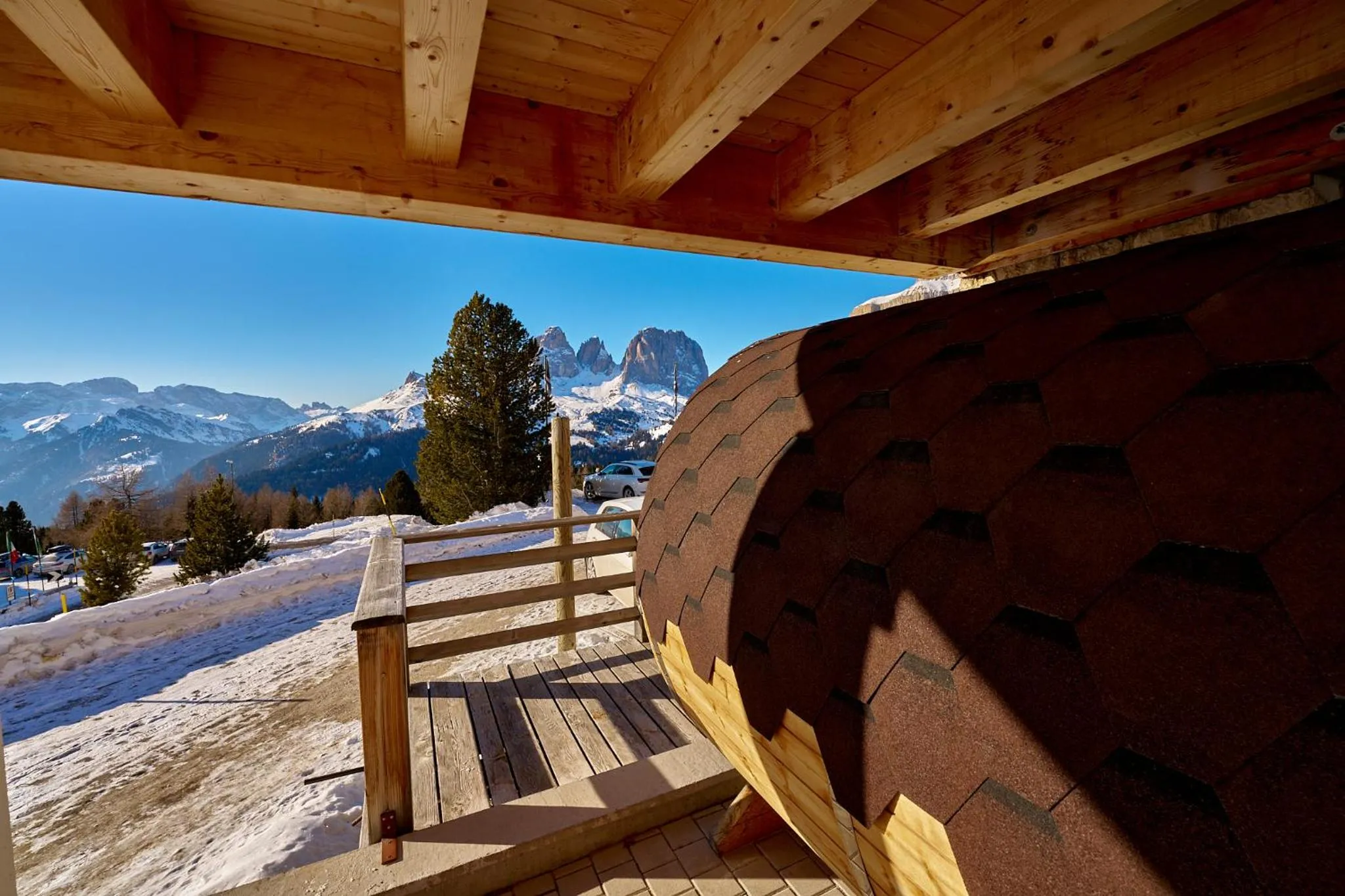 Sauna in Hotel Pordoi Passo Pordoi Vegetarian Hotel