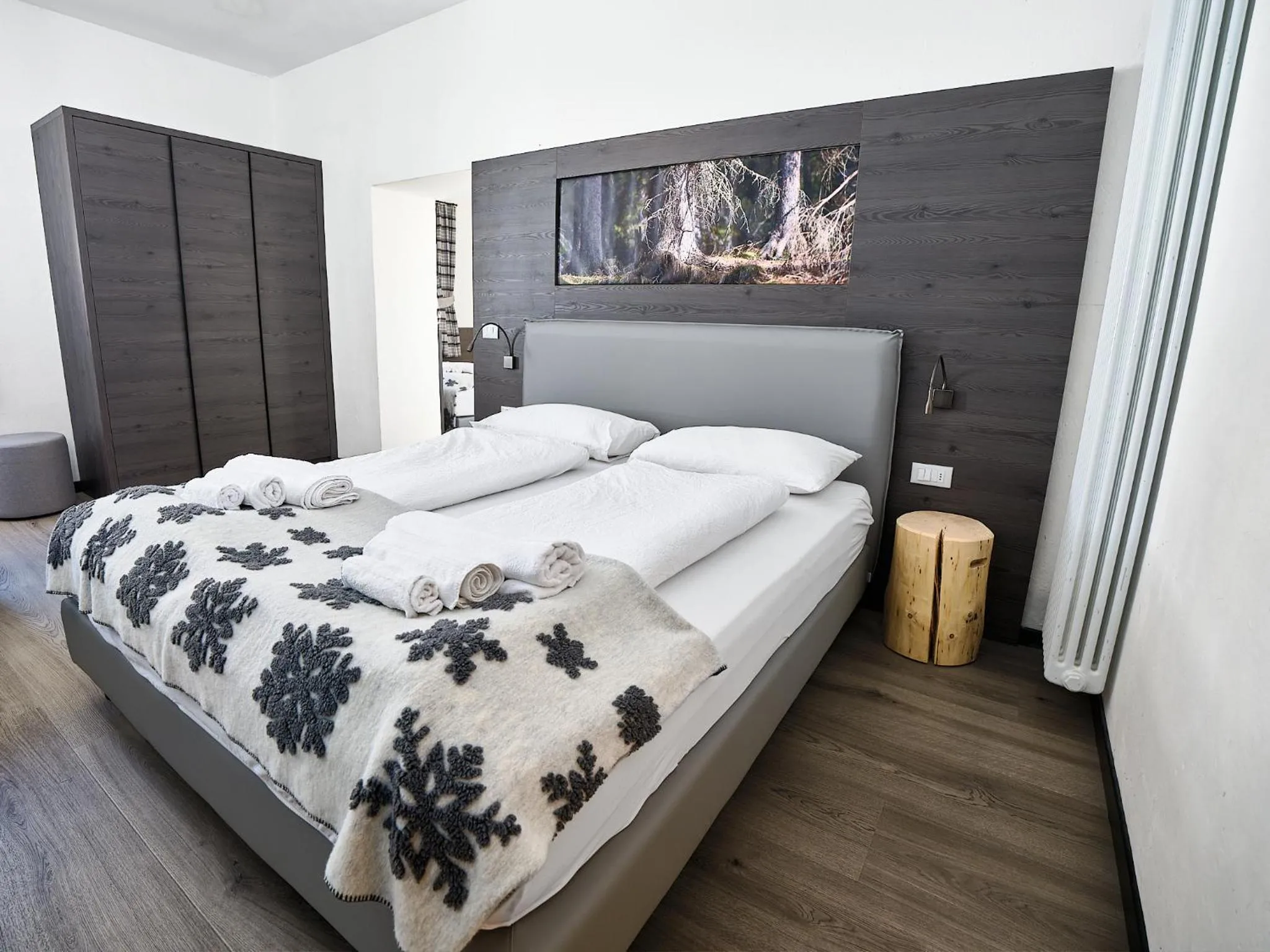 Bed in Hotel Pordoi Passo Pordoi Vegetarian Hotel
