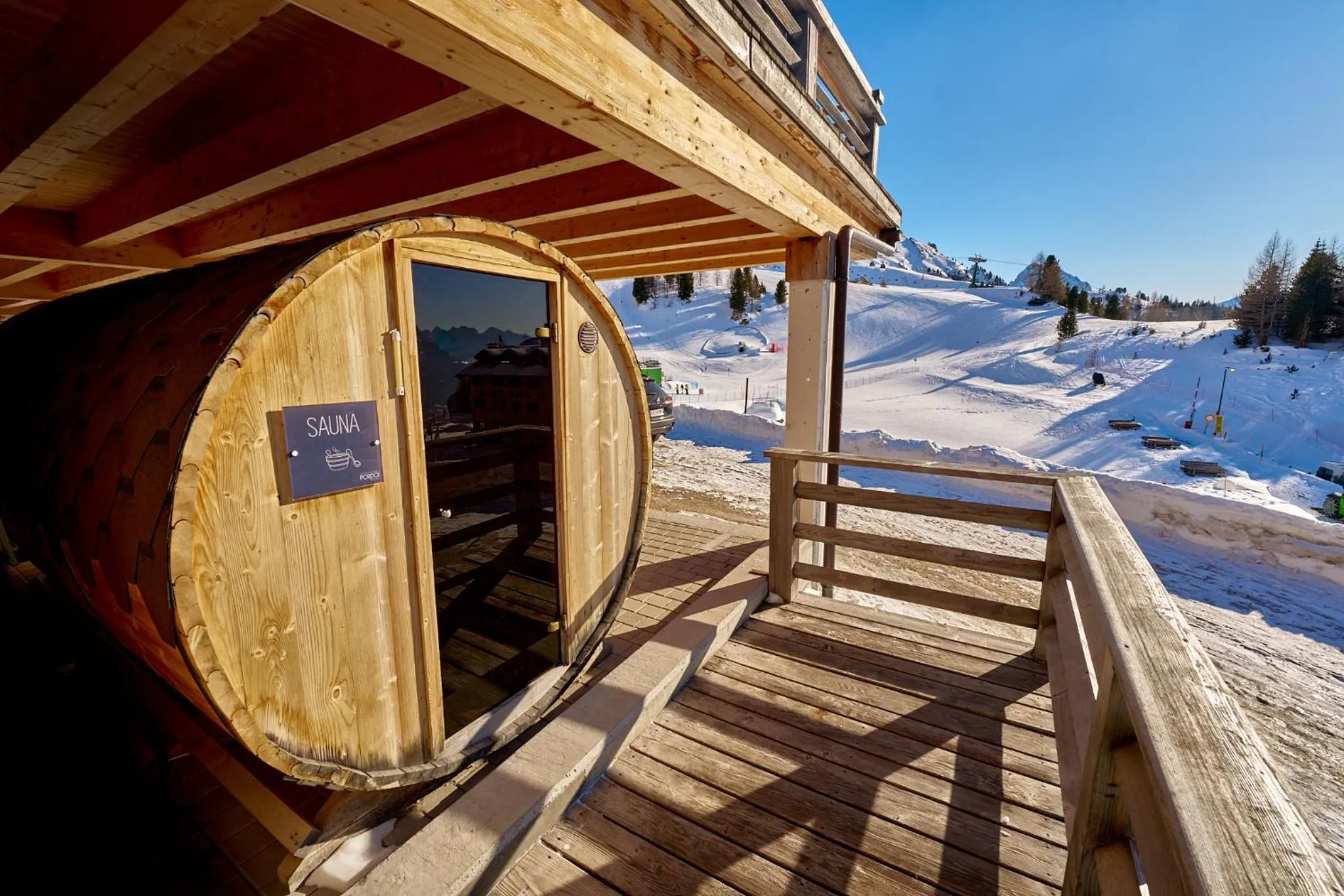 Sauna in Hotel Pordoi Passo Pordoi Vegetarian Hotel