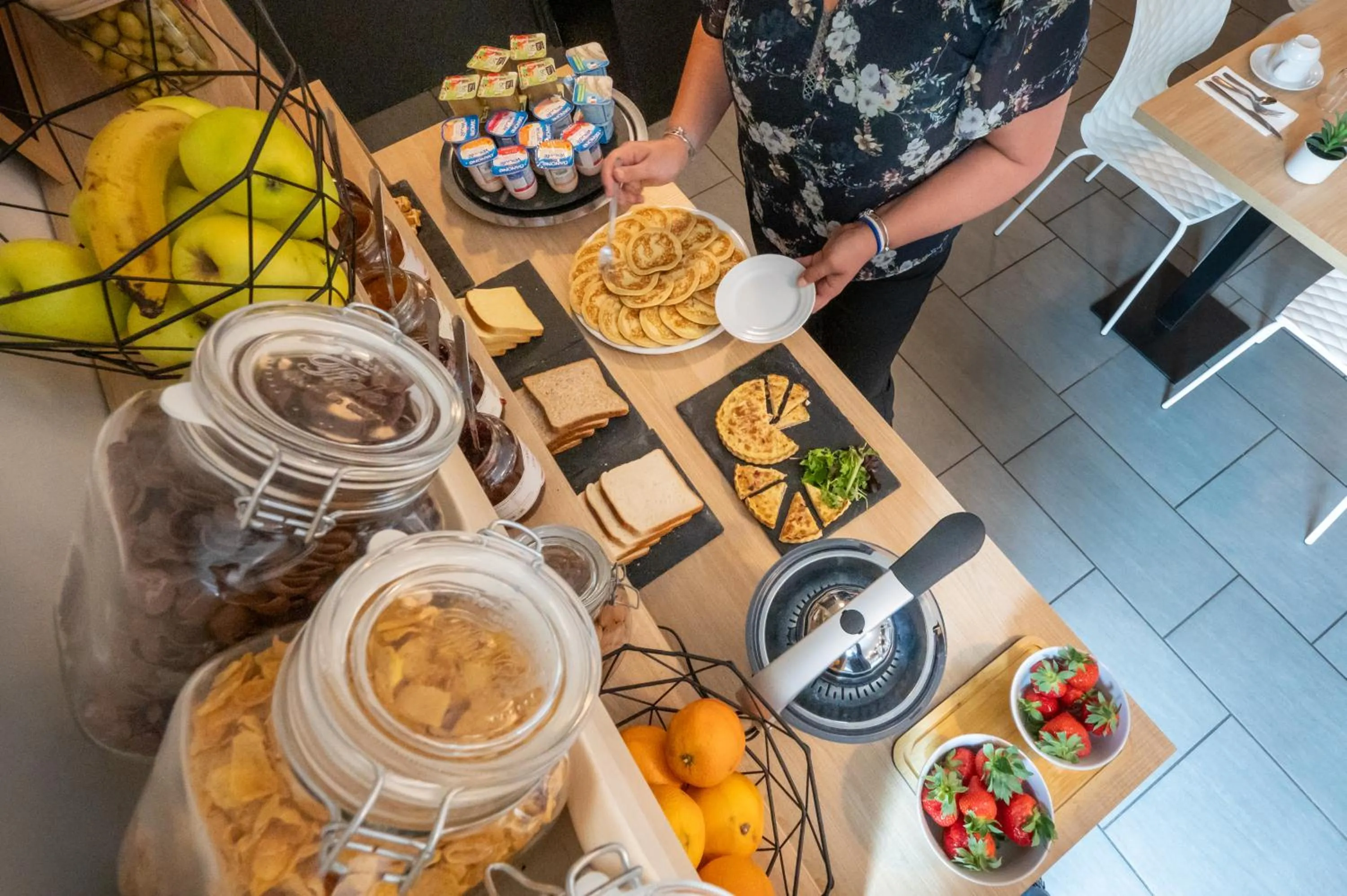 Buffet breakfast in Nemea Appart Hotel Grand Cœur Nancy Centre