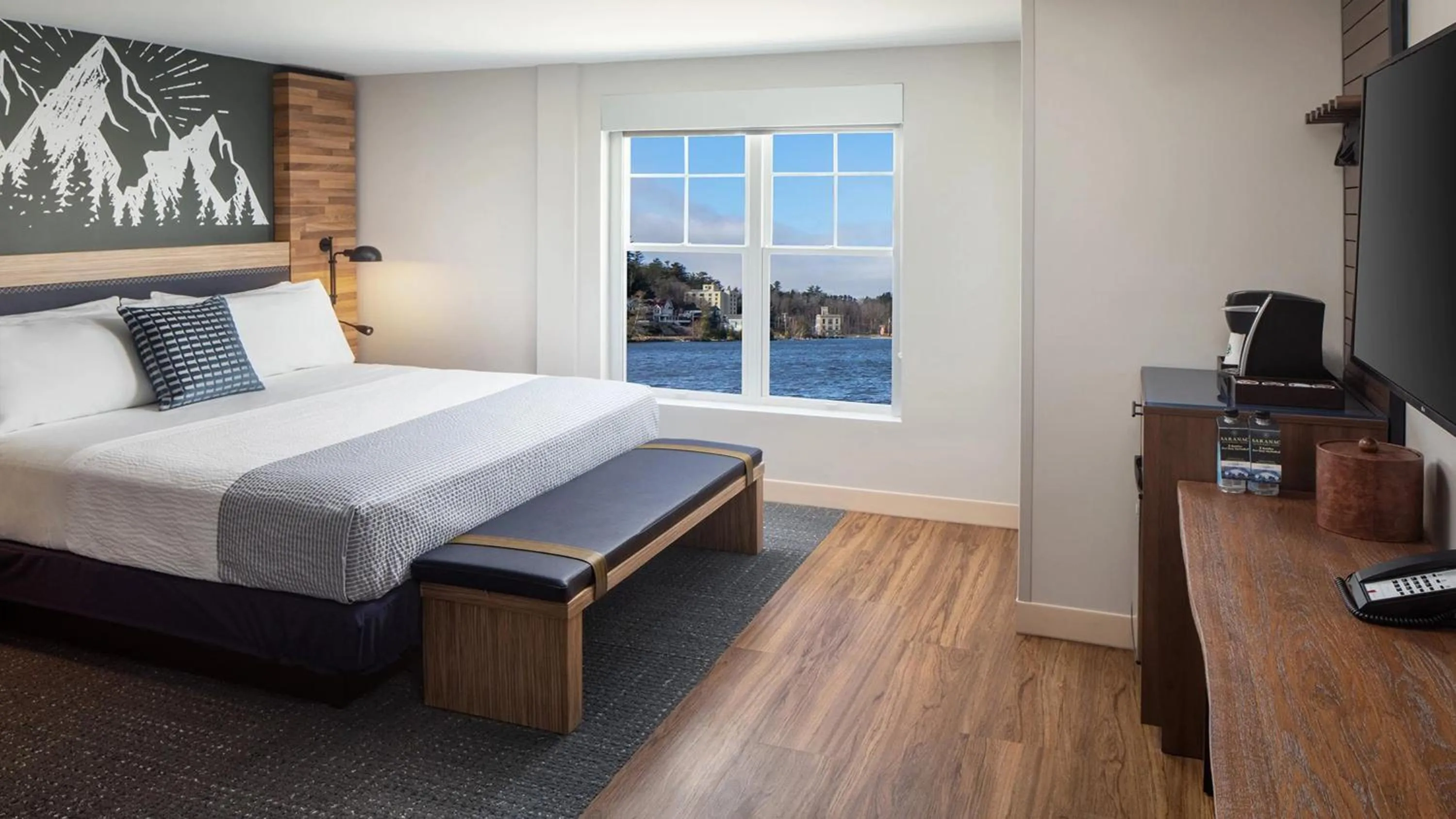 Photo of the whole room, Bed in voco Saranac Lake NY - Waterfront by IHG