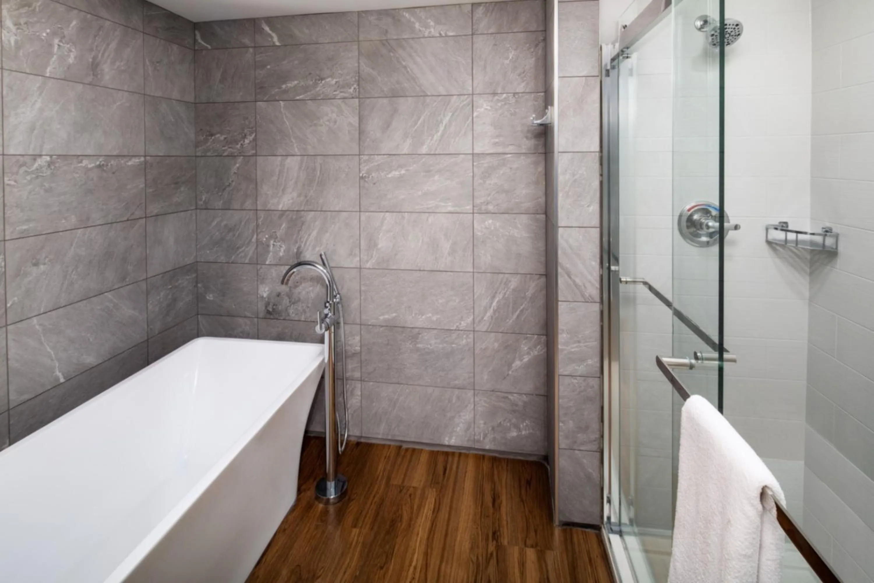 Bathroom in voco Saranac Lake NY - Waterfront by IHG