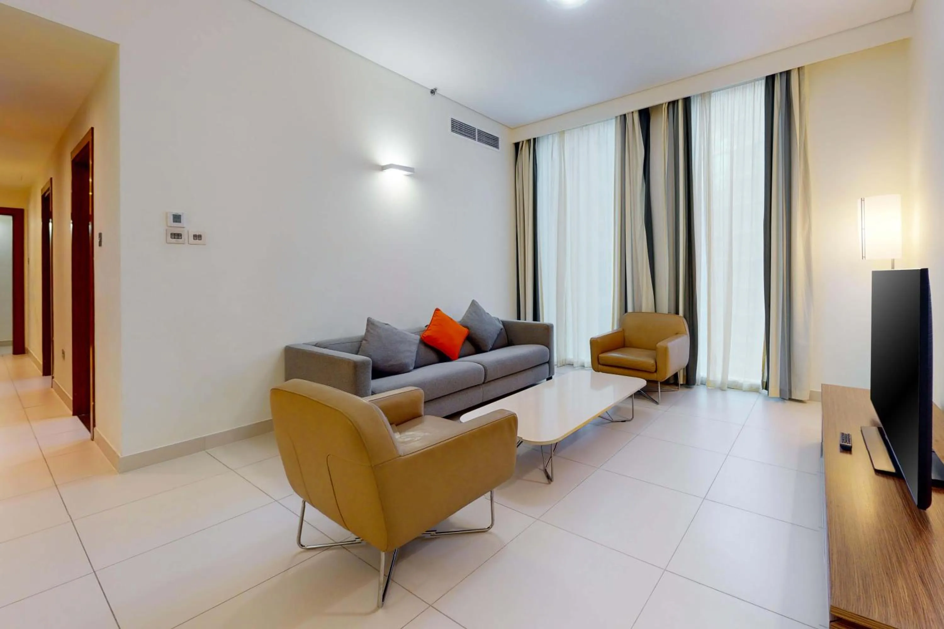 Living room in Adagio Abu Dhabi Al Bustan