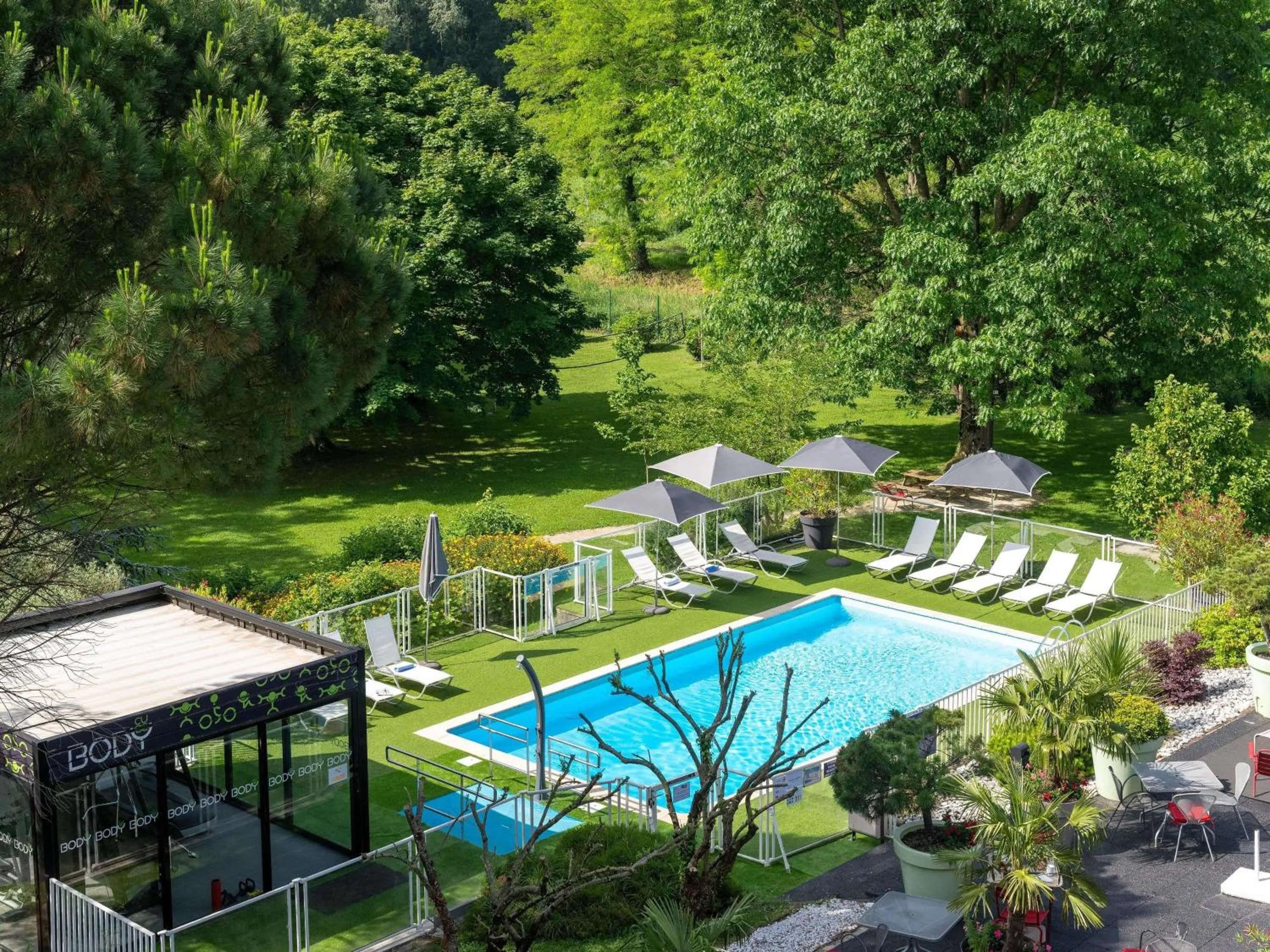 Pool view in Novotel Grenoble Nord Voreppe