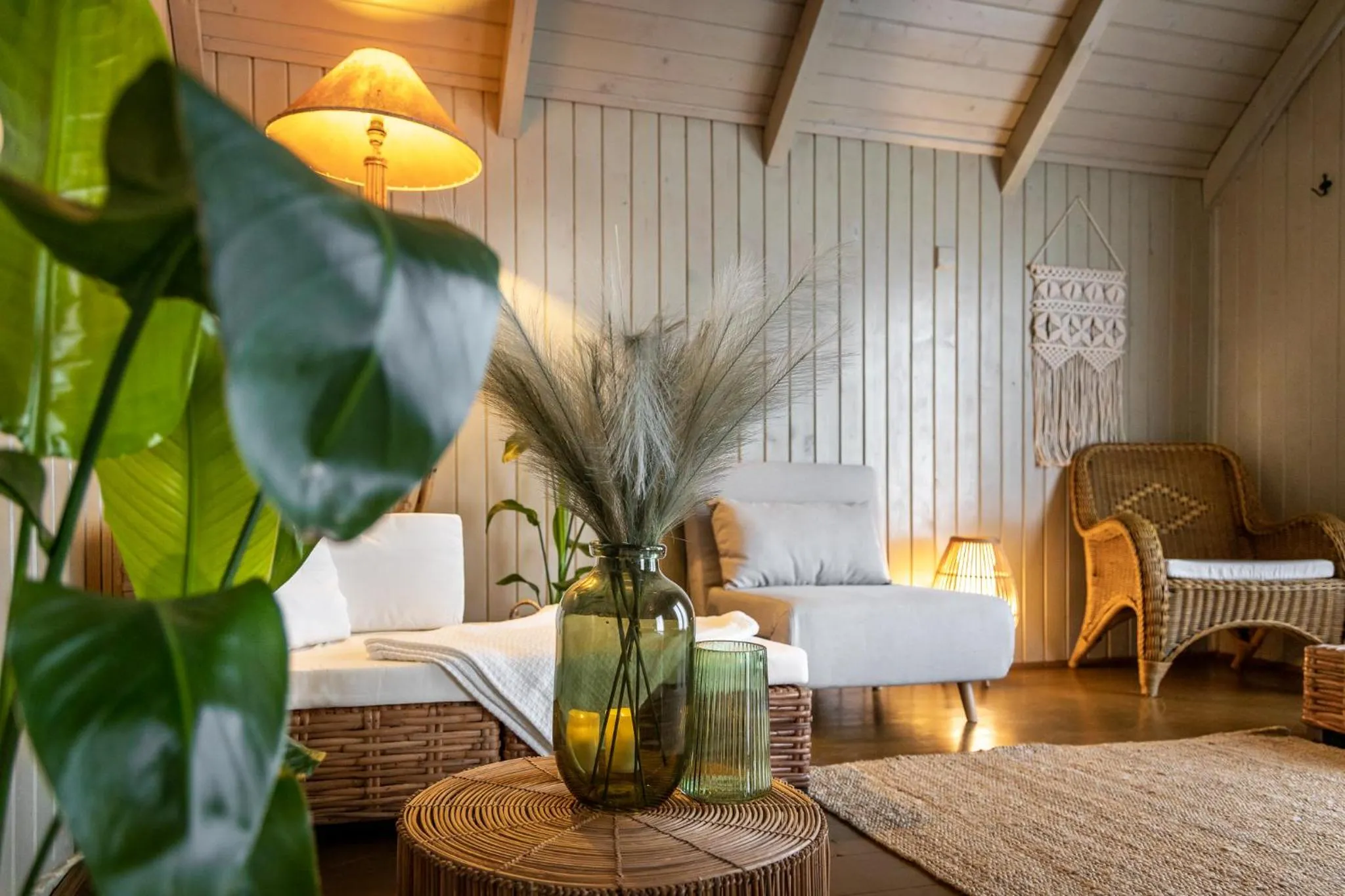 Seating area, Bed in Green Village Resort